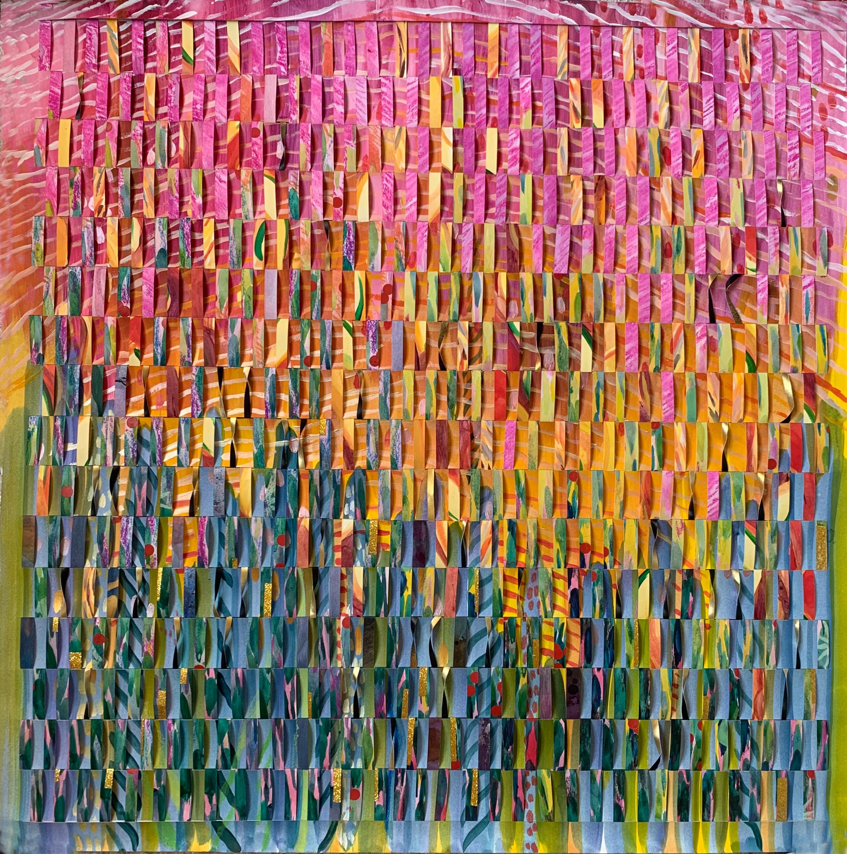 Colourful Mixed Media on Woven Fabriano Painting "Remembrance" - Mixed Media Art by Anushka Kempken