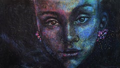Dark Mixed Media on Fabriano Portrait Painting "Welcome Home"