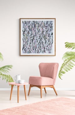 Peinture en technique mixte rose pâle sur tissu Fabriano "Again Again"