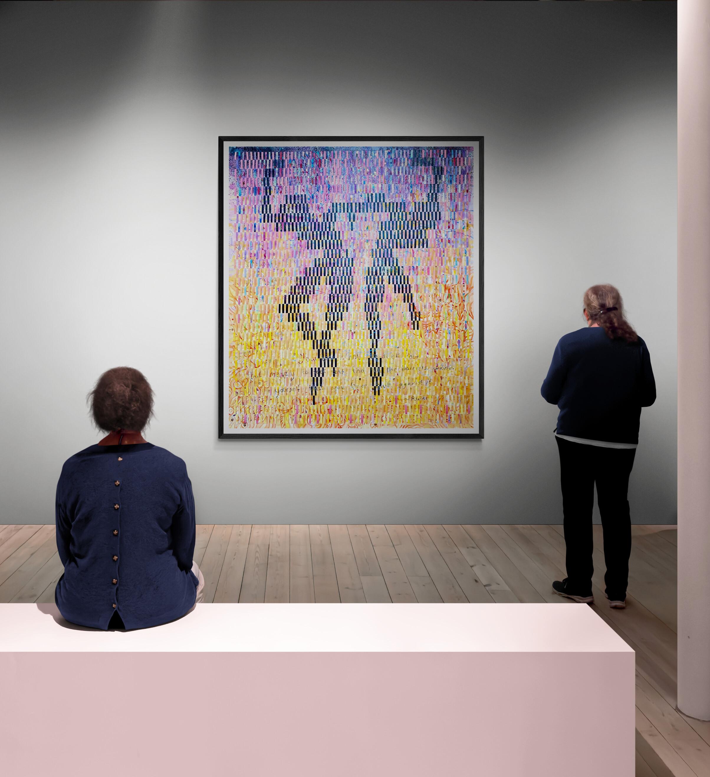 Großes Gemälde in Mischtechnik auf gewebtem Fabriano-Gemälde „Die Tänzerinnen“ im Angebot 5