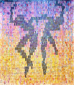 Großes Gemälde in Mischtechnik auf gewebtem Fabriano-Gemälde „Die Tänzerinnen“