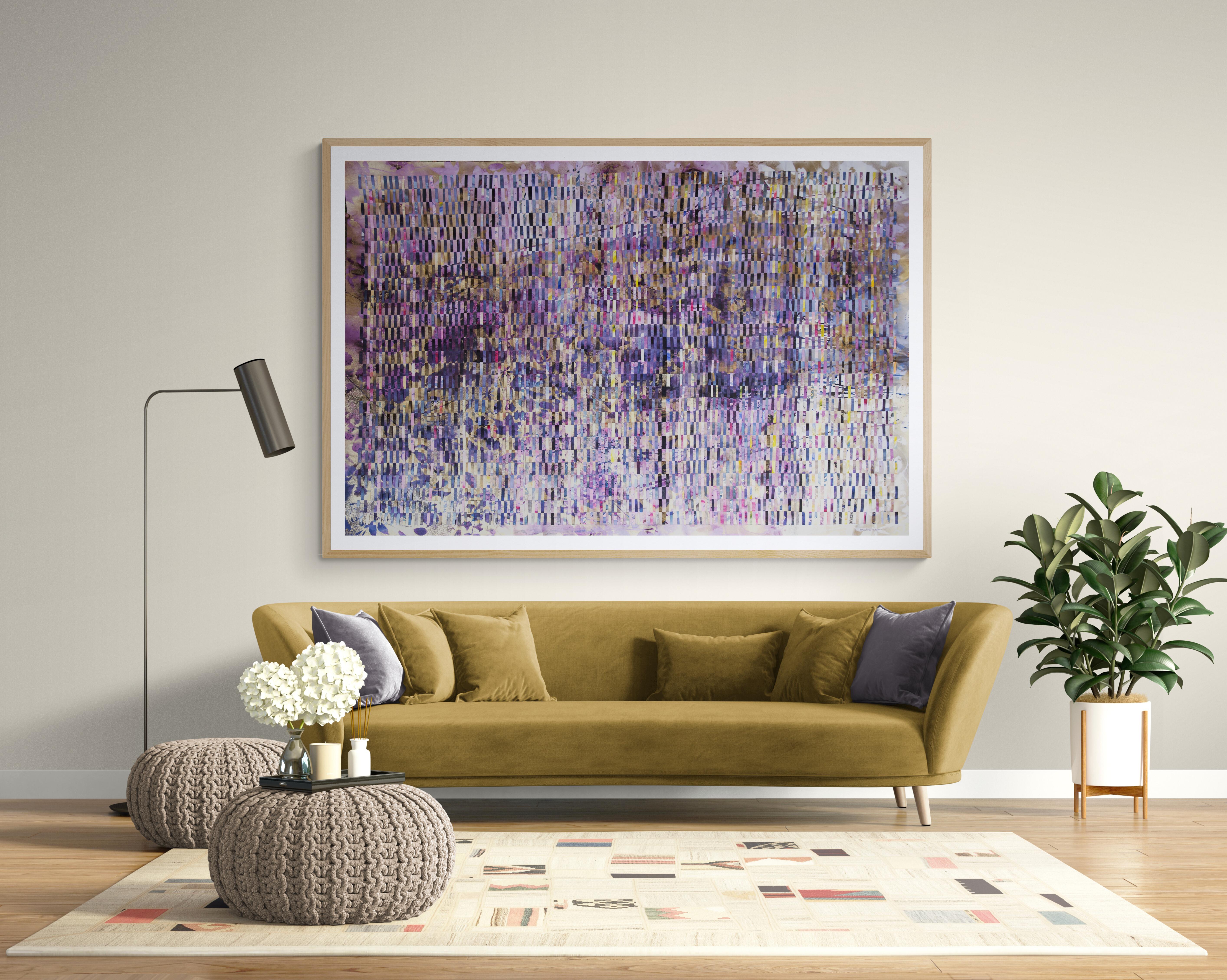 Large Woven Mixed Media Painting 