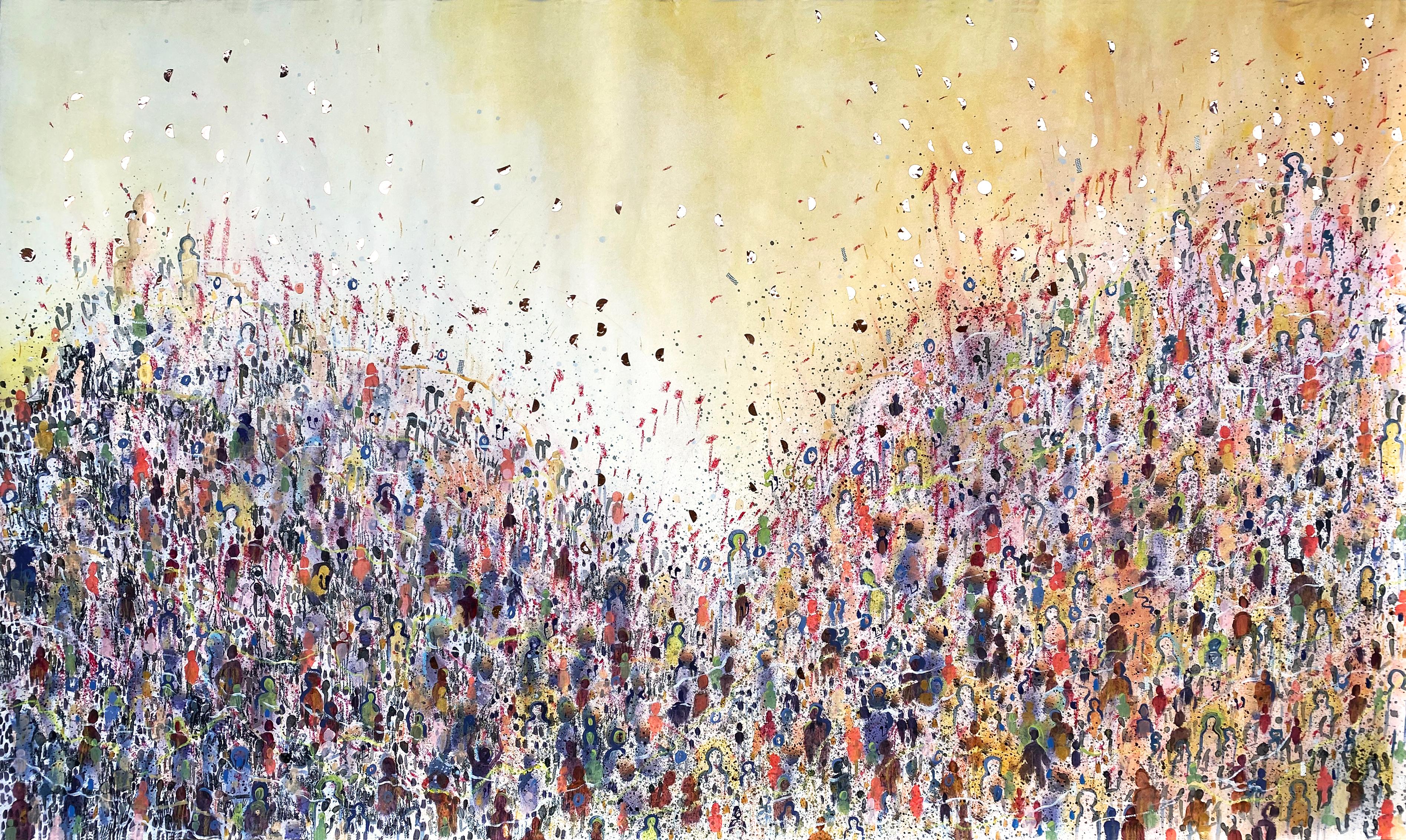 Mixed Media on Fabriano Painting "We Come as One and Dance as Tenthousand" - Mixed Media Art by Anushka Kempken