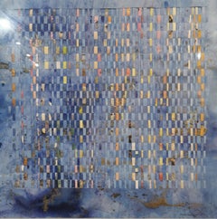 Mixed Media on Woven Fabriano Painting "Blue 2"