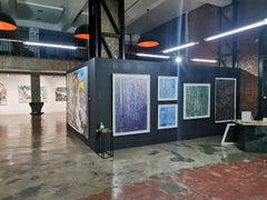 Mixed Media on Woven Fabriano Painting "Crossing the Threshold"