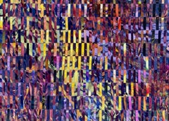 Purple Mixed Media on Woven Fabriano Painting "Whispers of an Enchanted Forest"