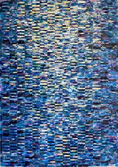 Woven Blue Mixed Media Painting "How Quickly Things Change"
