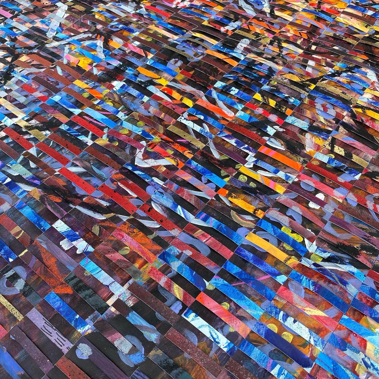 Large Abstract Mixed Media on Woven Fabriano Painting 