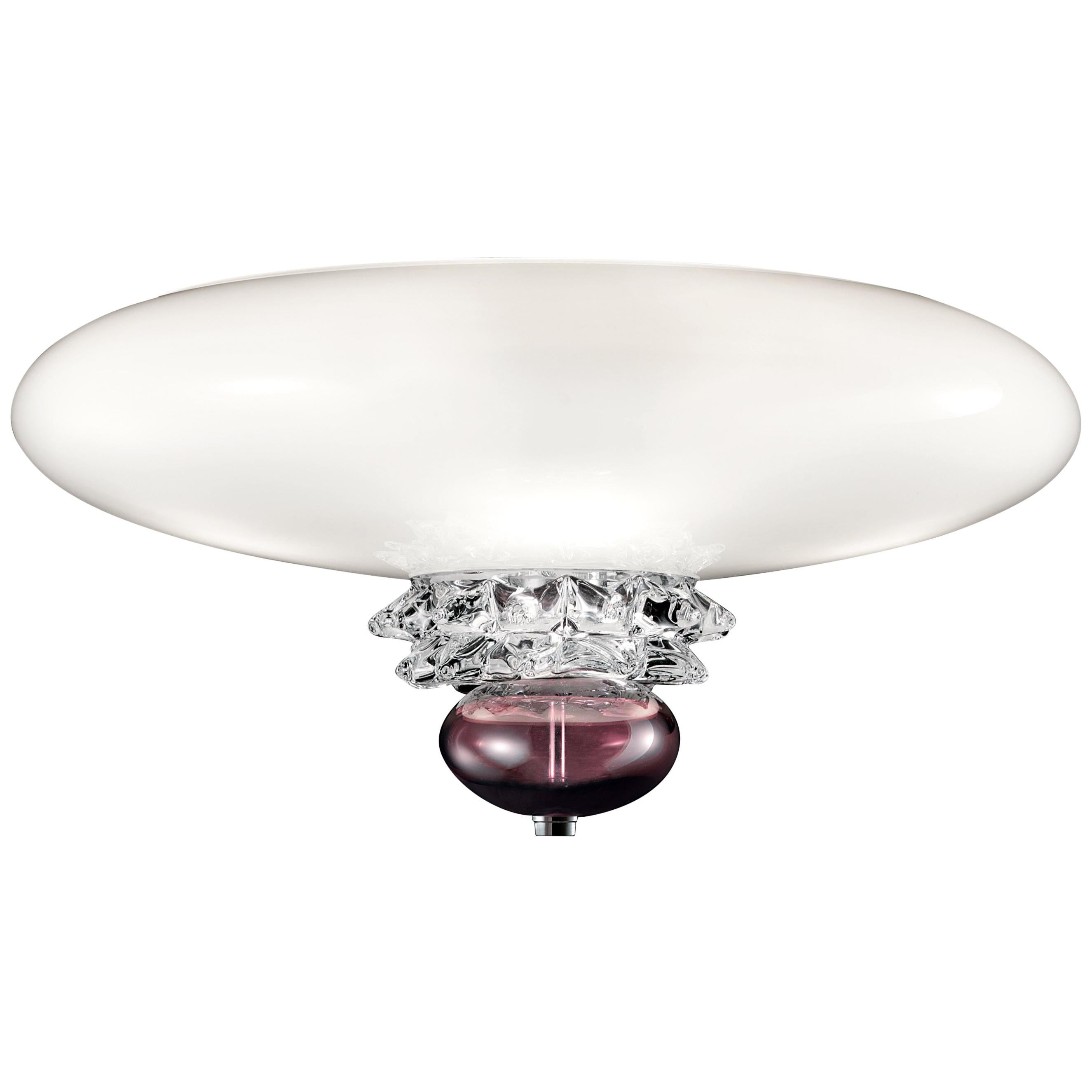 Purple (Violet/White_AJ) Anversa 5699 Wall Sconce in Chrome and Glass, by Barovier&Toso