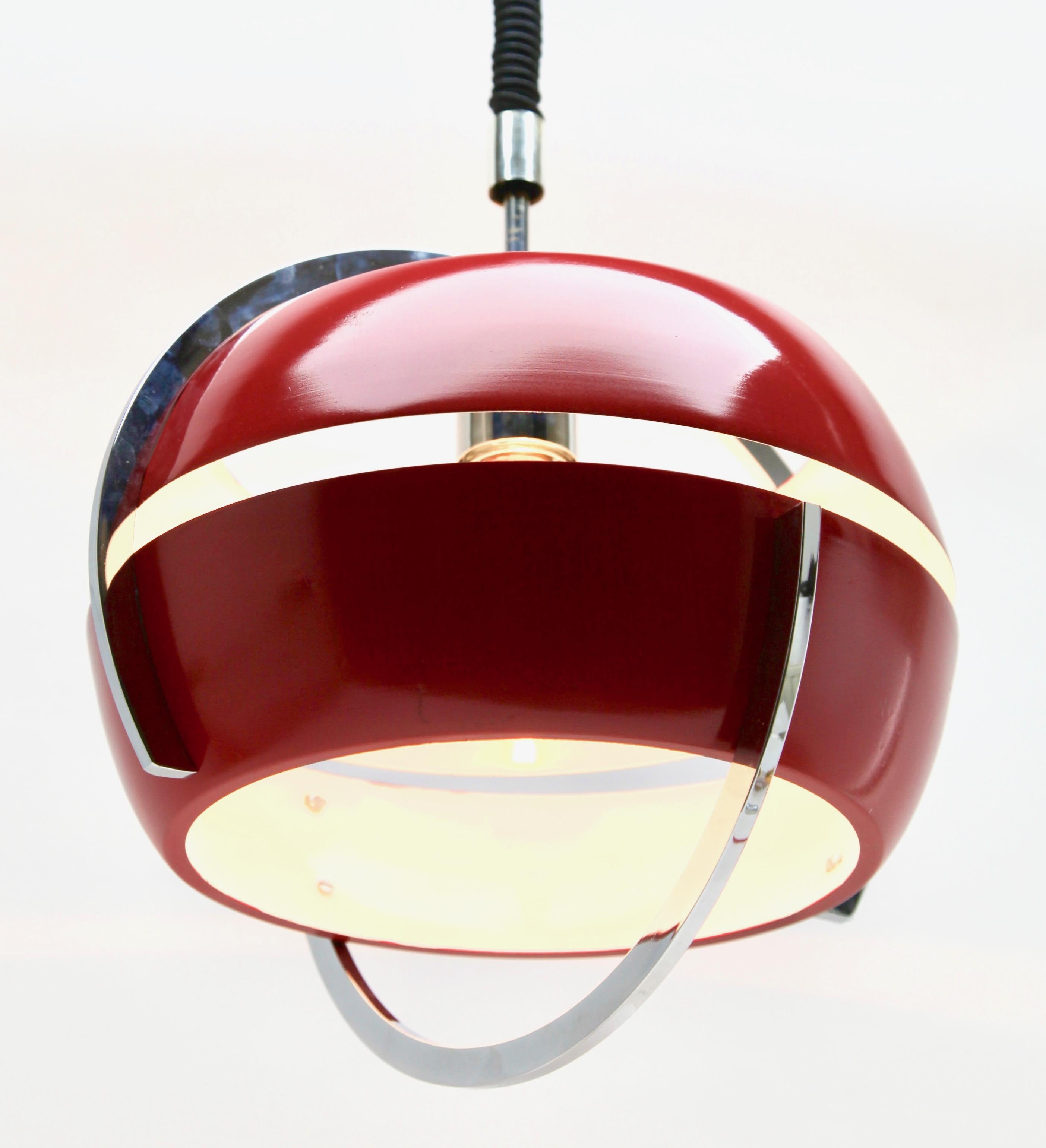 Anvia, Cherry Red Pendant Light, by Jan Hoogervorst, NL, 1958 In Good Condition In Verviers, BE