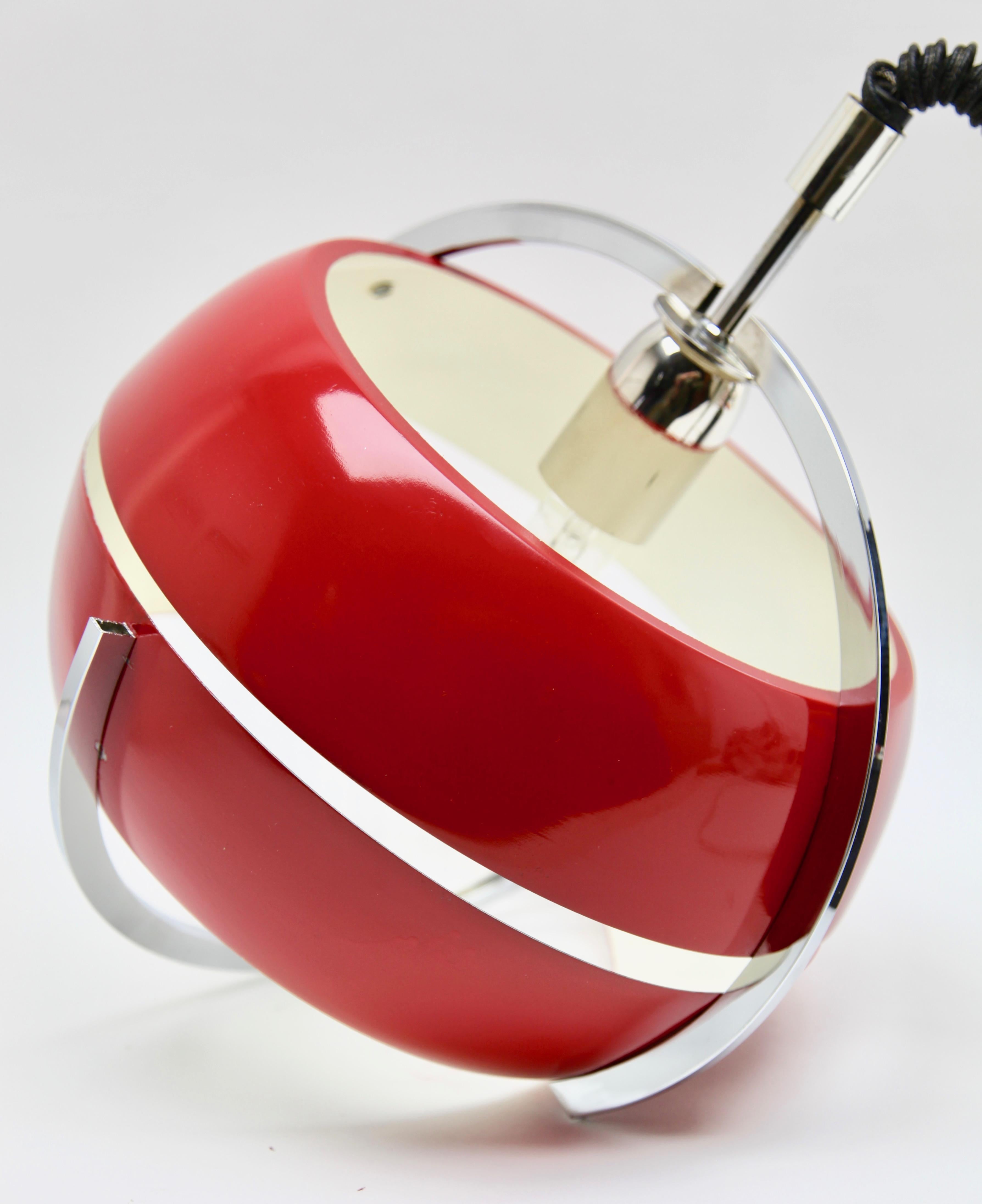 Anvia, Cherry Red Pendant Light, by Jan Hoogervorst, NL, 1958 In Good Condition In Verviers, BE