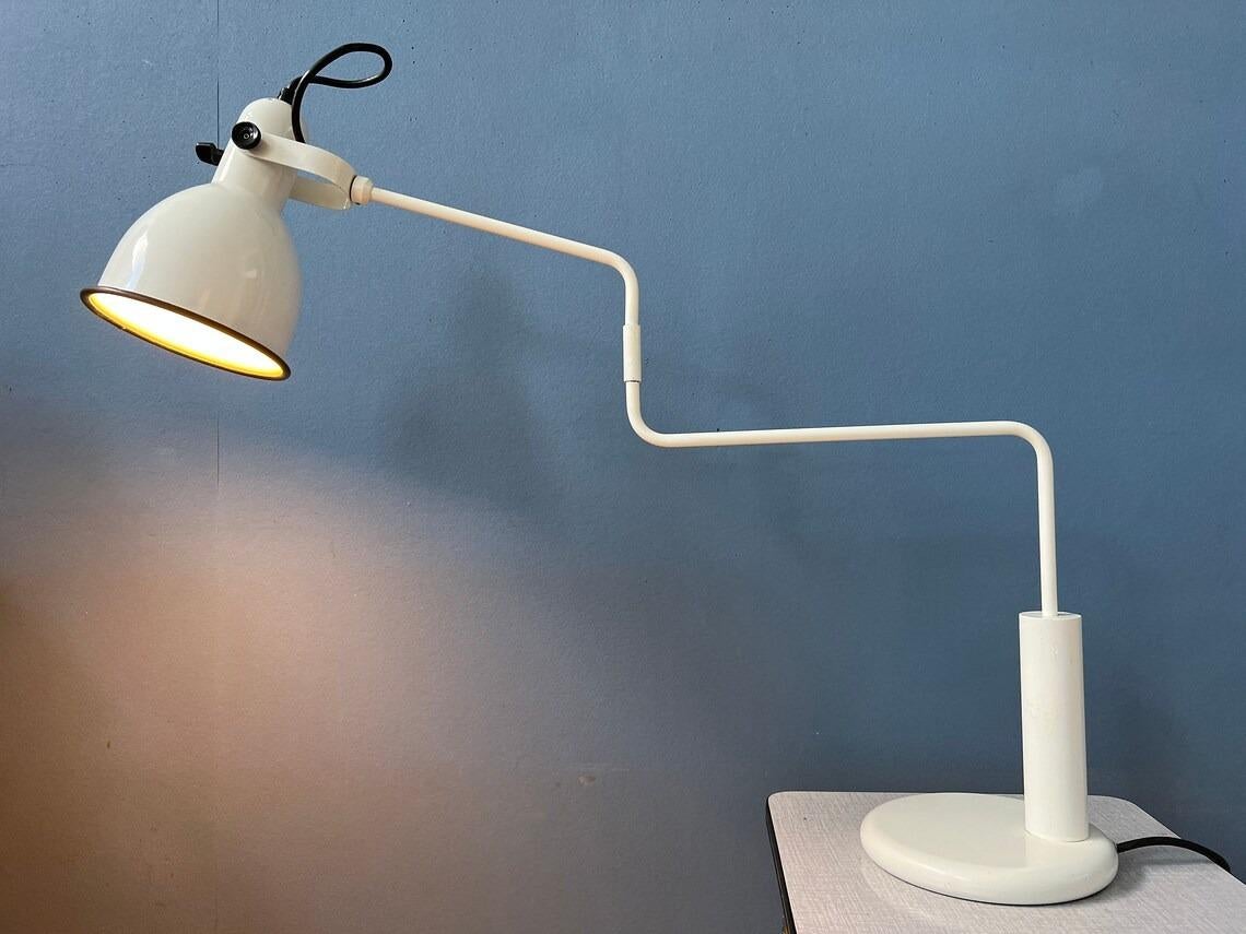 Anvia Elbow Table Lamp by Hoogervorst - White Swing-Arm Desk Light Office Lamp In Excellent Condition For Sale In ROTTERDAM, ZH