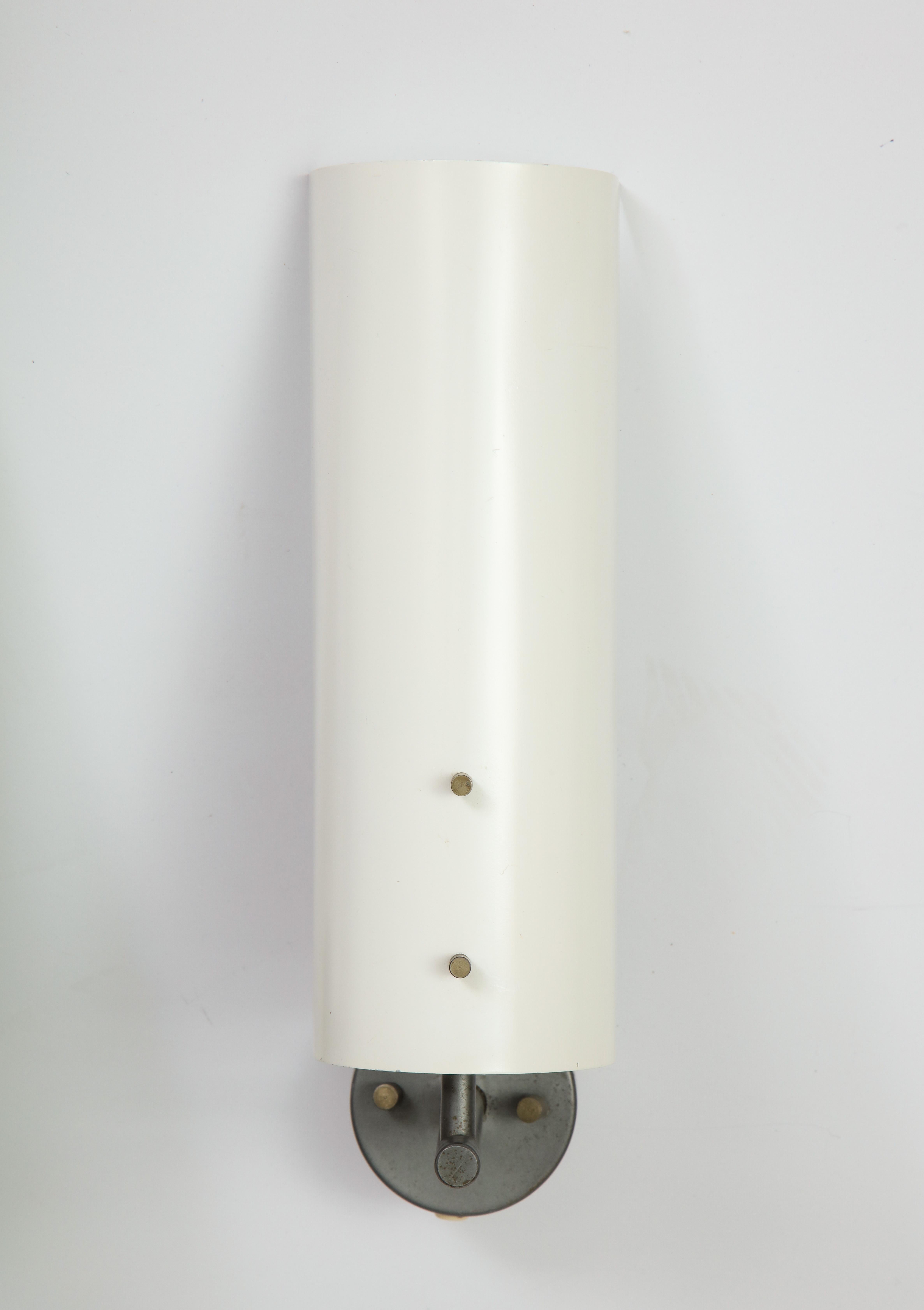 Anvia Grey and White Aluminum Sconces by J. J. M. Hoogervorst, Holland, 1955 2