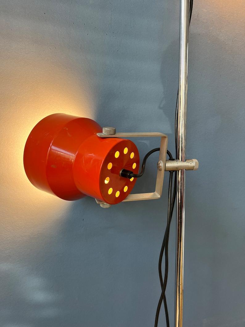 Metal Anvia Orange Mid Century Space Age Floor Lamp, 1970s For Sale