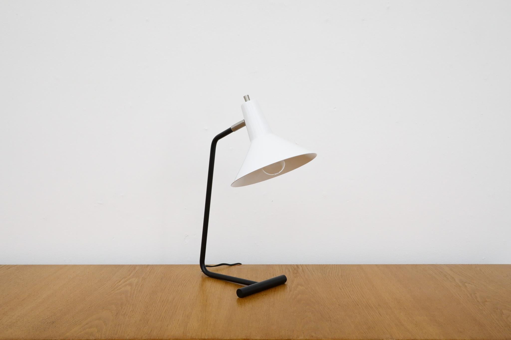 Enameled Anvia Reissued 'The-Attorney-in-Fact' Table Lamp in White For Sale