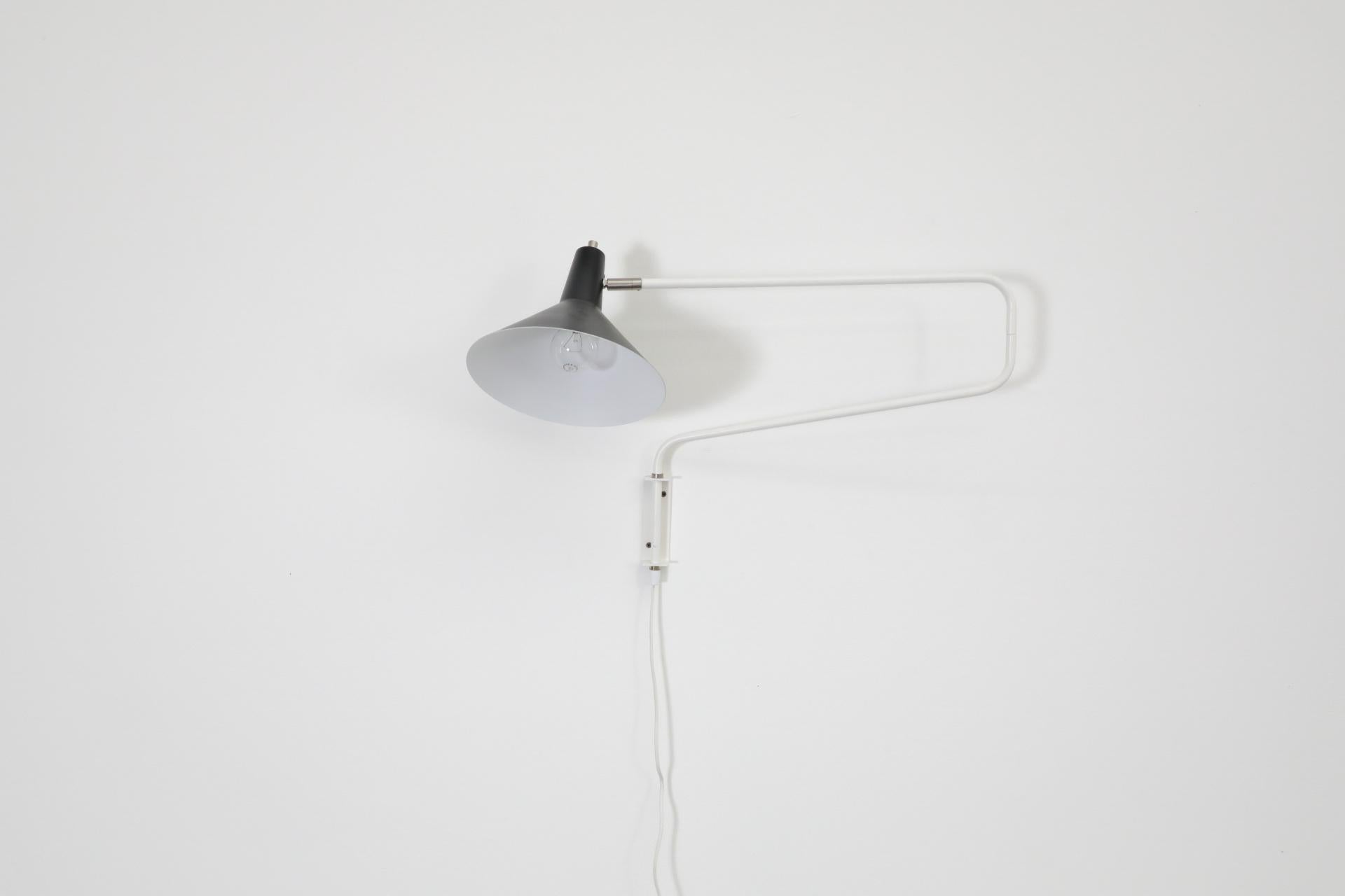 Dutch Anvia Reissued 'The Paper Clip' Wall Lamp in Black and White