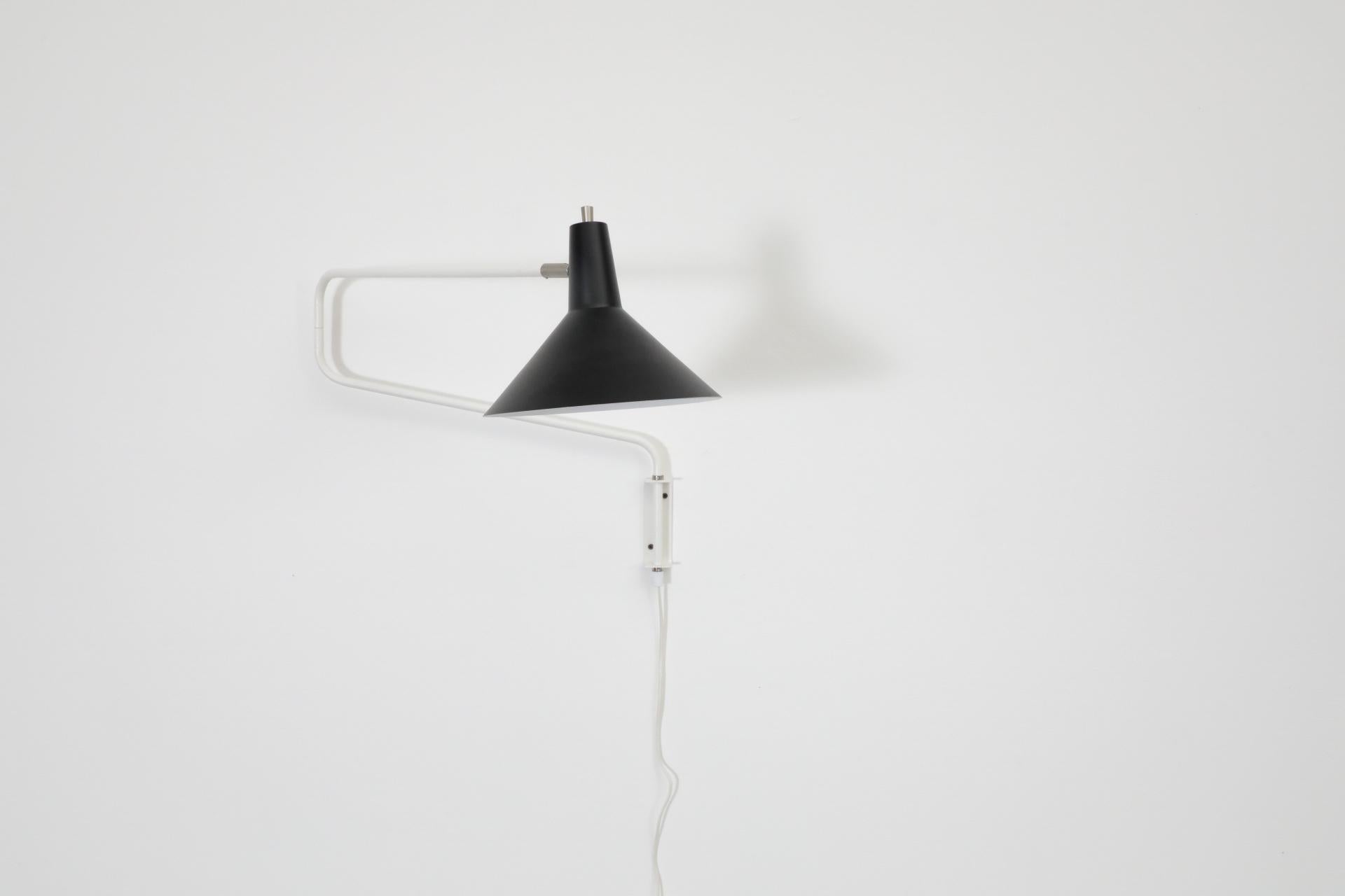 Anvia Reissued 'The Paper Clip' Wall Lamp in Black and White In Good Condition In Los Angeles, CA