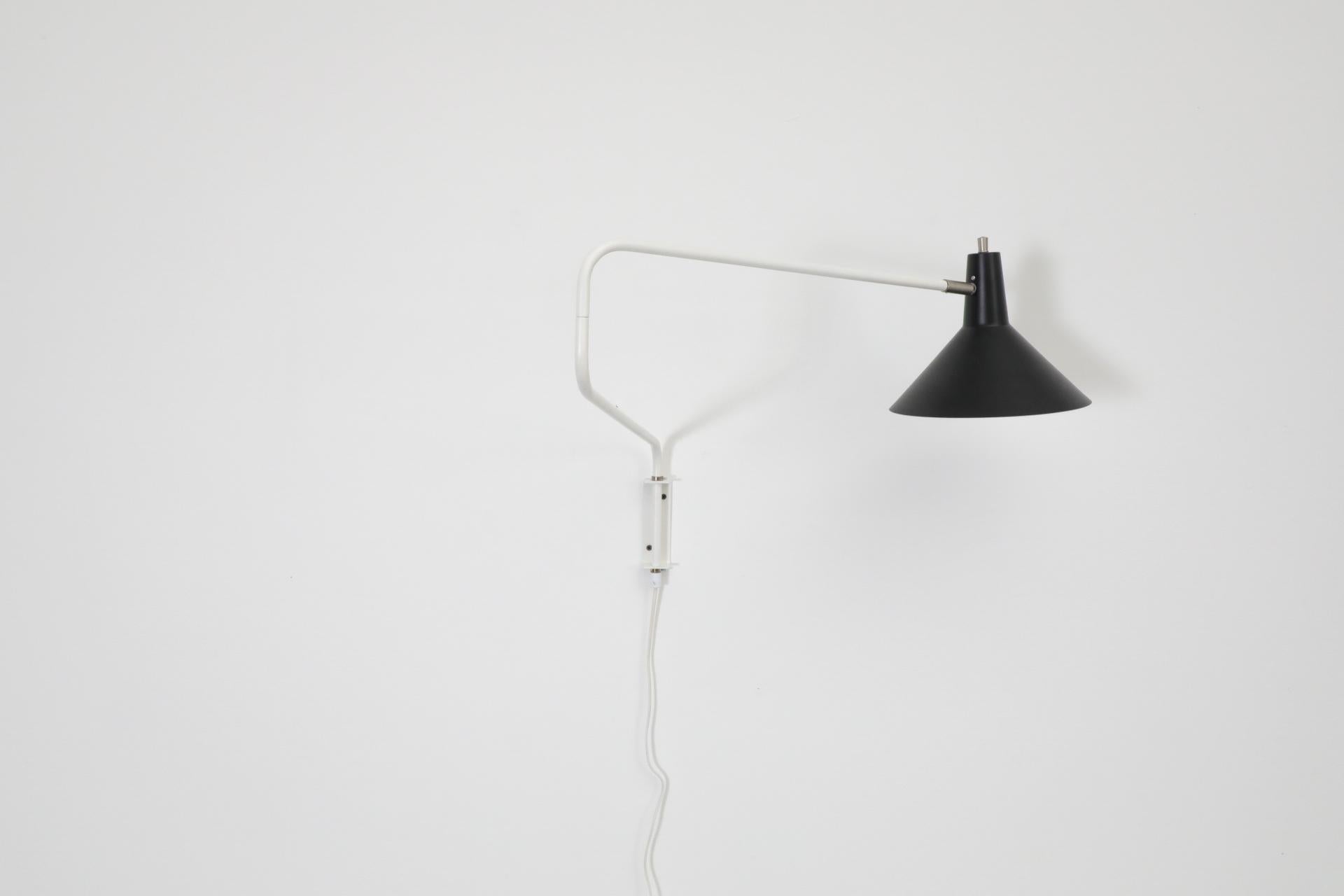 Contemporary Anvia Reissued 'The Paper Clip' Wall Lamp in Black and White