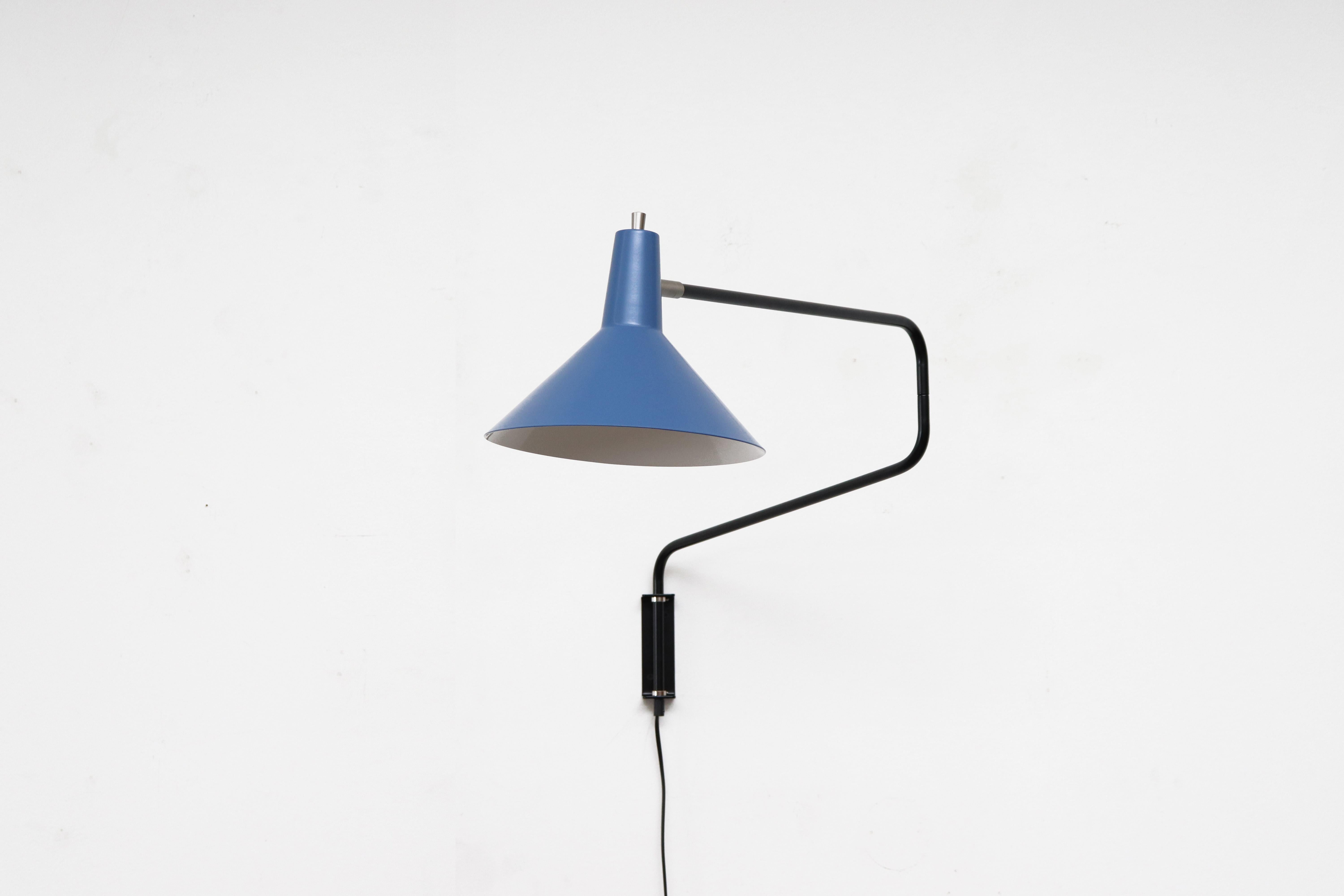Dutch Anvia 'The Paper Clip' Wall Lamp in Blue