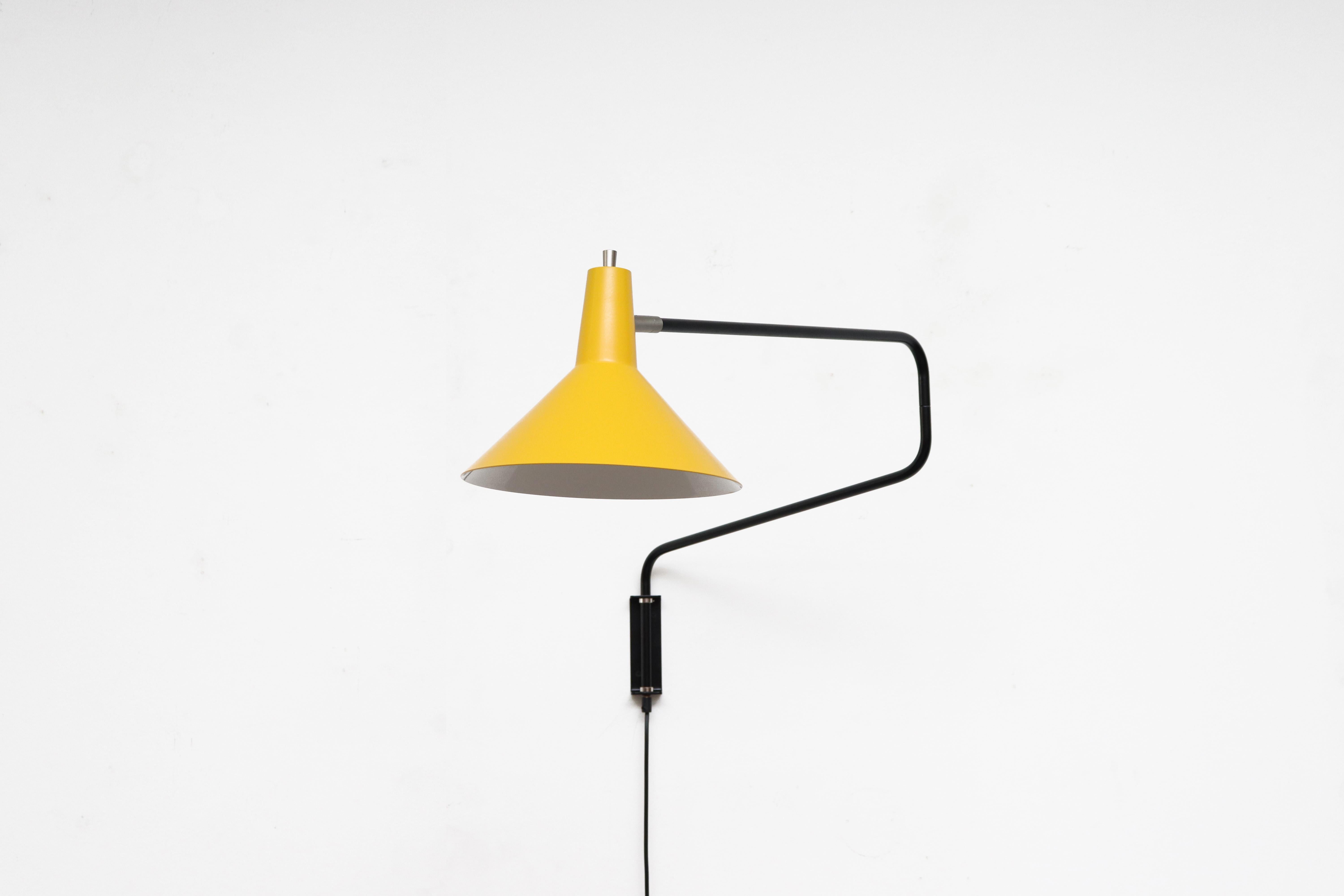 Dutch Anvia 'The Paper Clip' Wall Lamp in Yellow