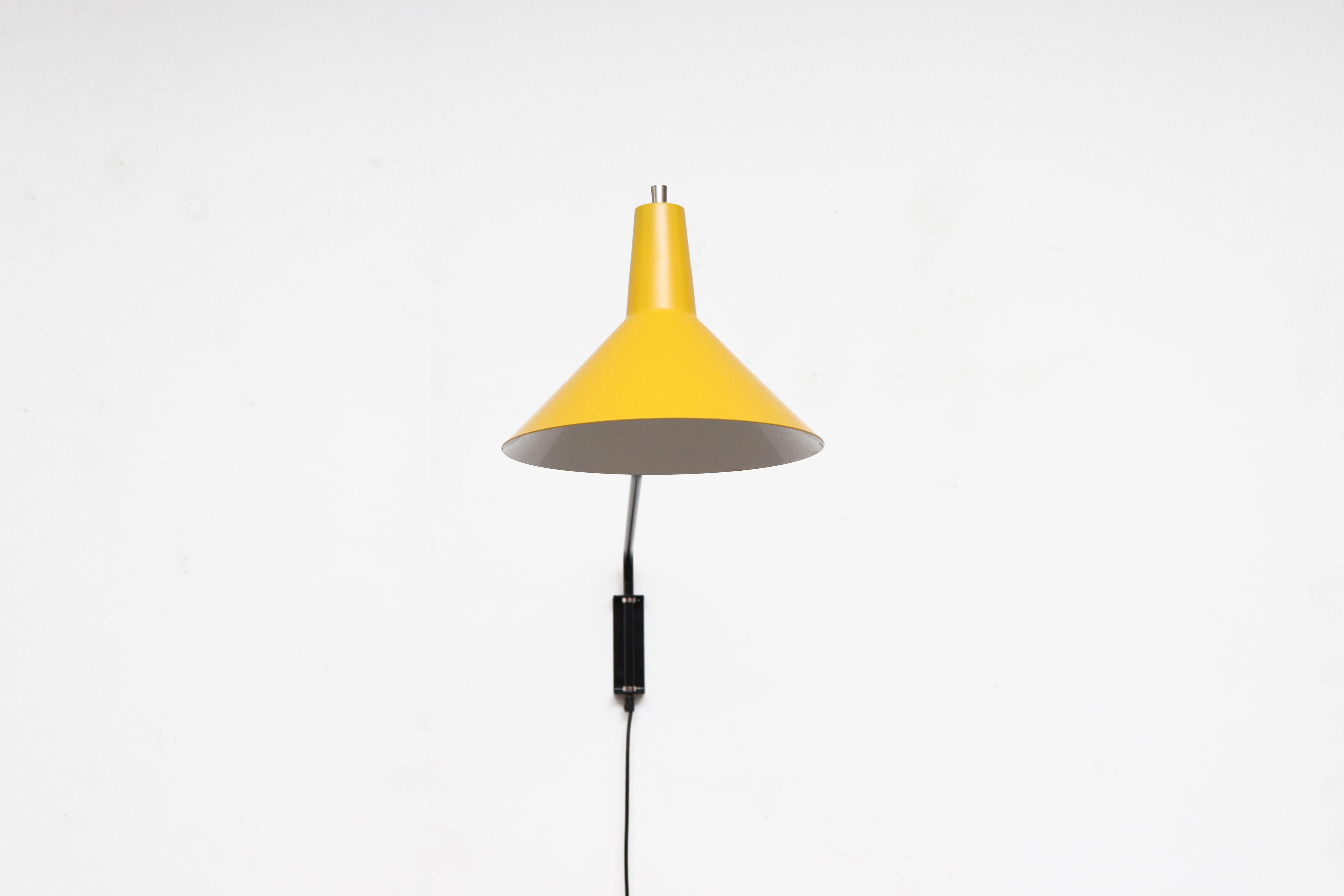 Enameled Anvia 'The Paper Clip' Wall Lamp in Yellow