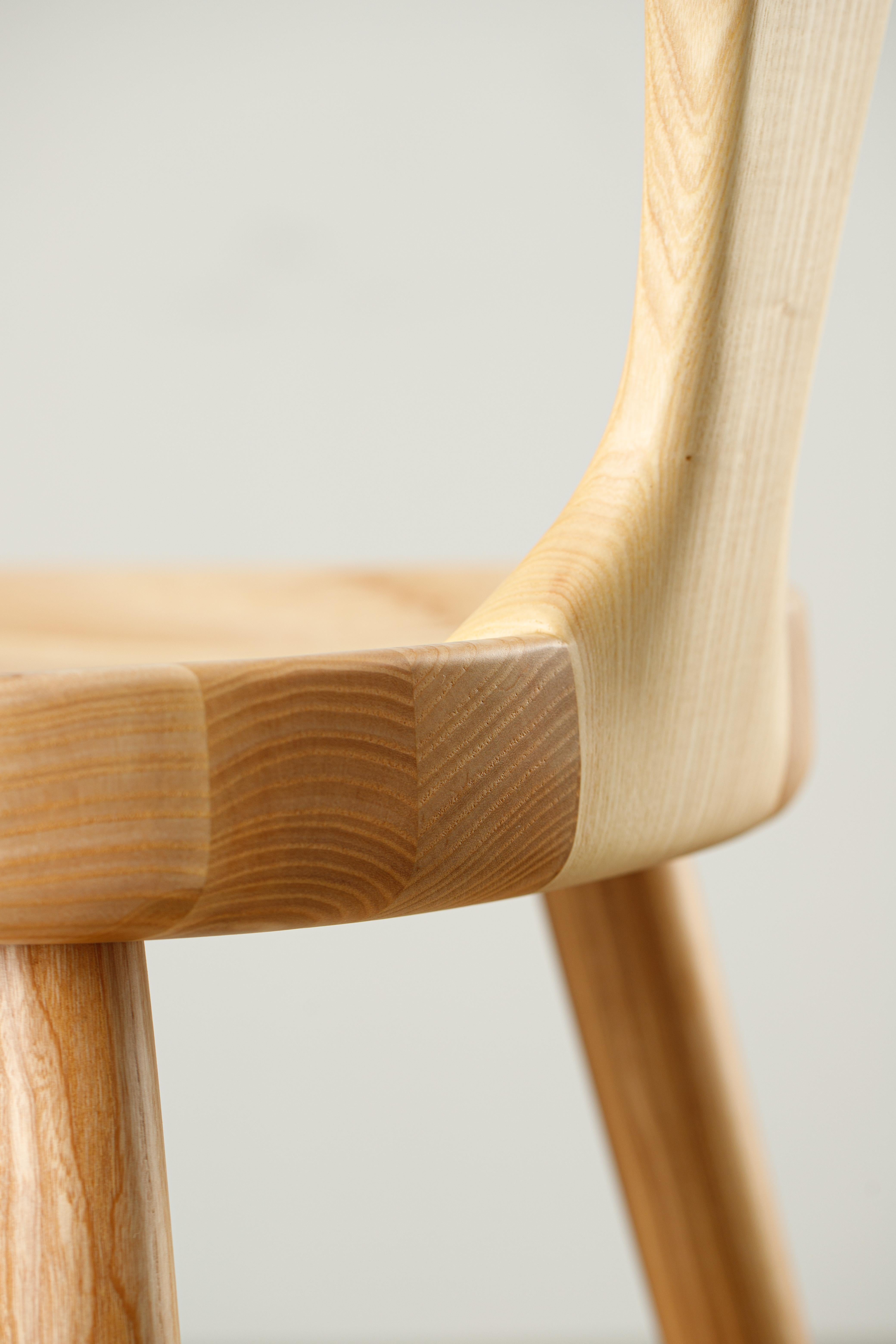 Anvil Ash Solid Wood Counter Chairs with Back For Sale 5