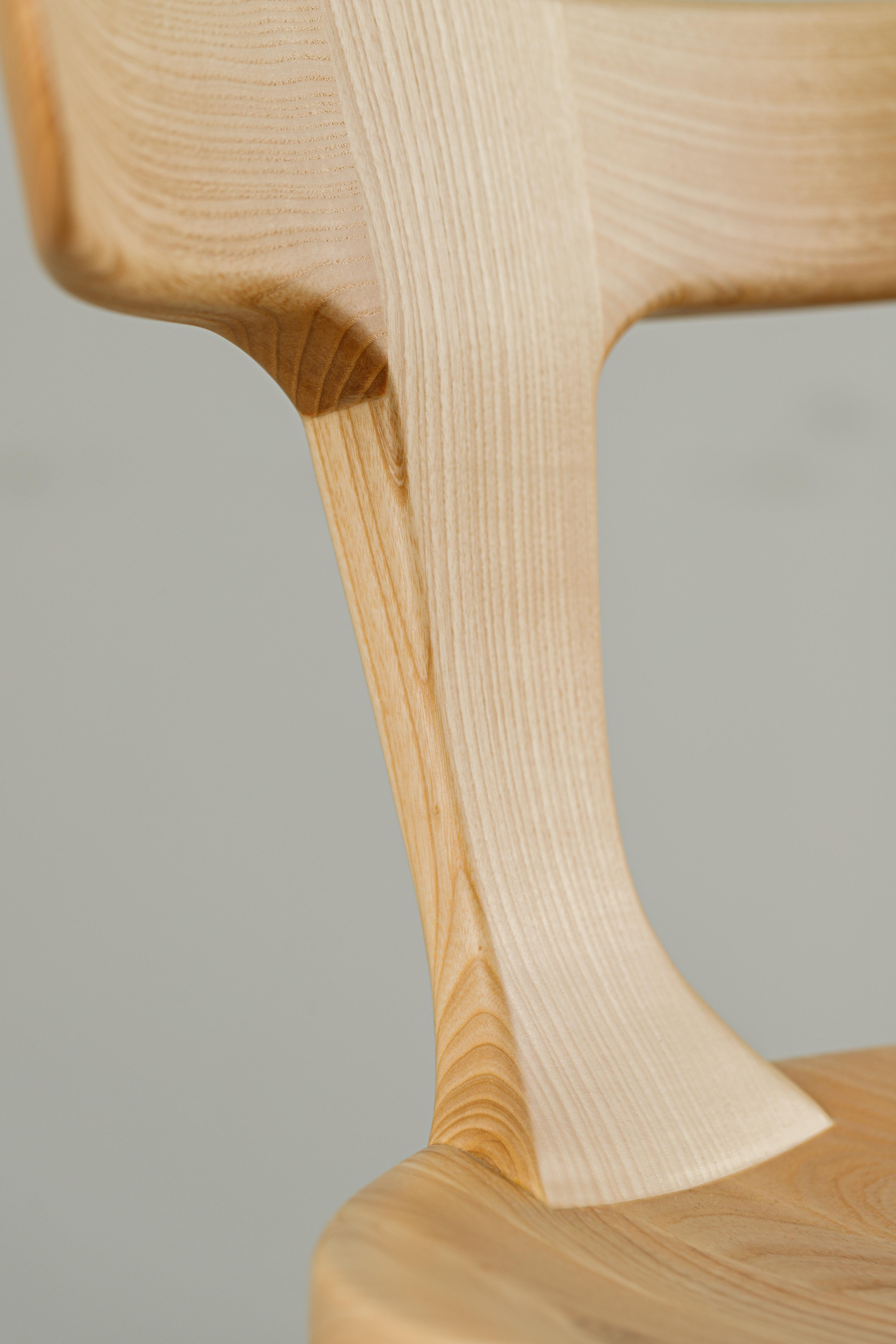 Anvil Ash Solid Wood Counter Chairs with Back For Sale 1