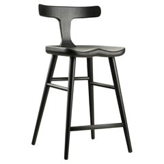 Anvil Black Solid Wood Counter Chairs with Back