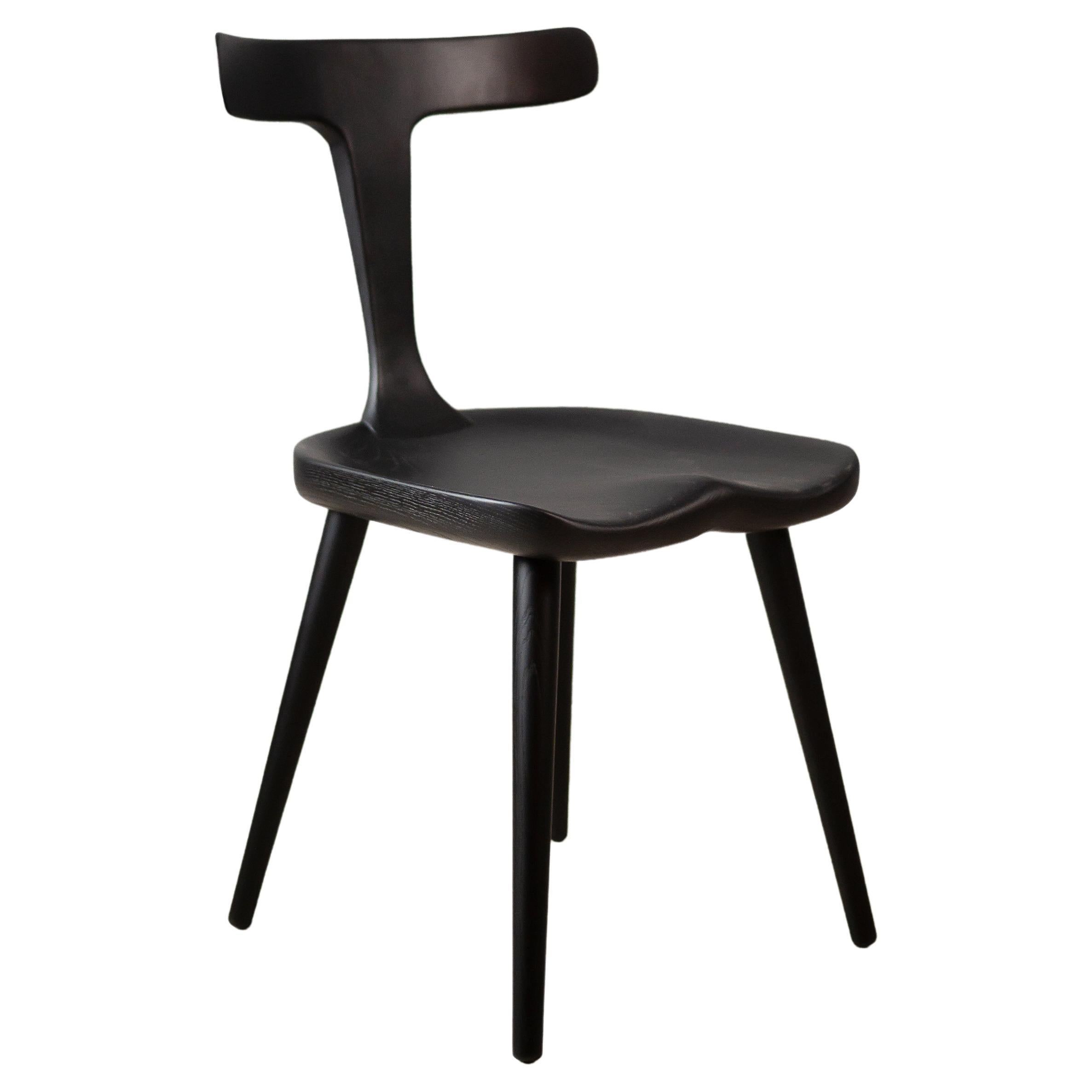 Anvil Black Solid Wood Dining Chairs For Sale
