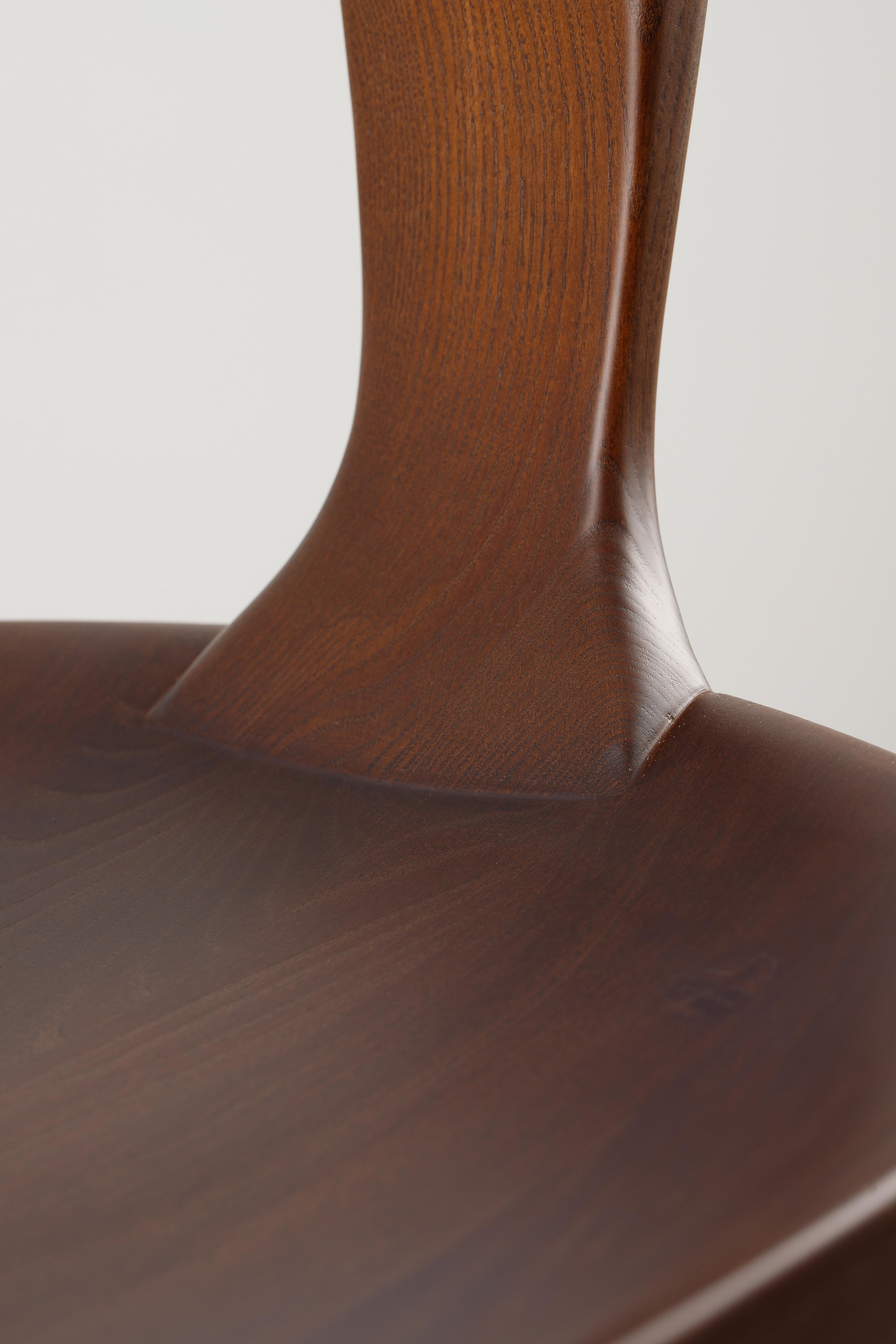 Contemporary Anvil Brown Solid Wood Counter Chairs with Back For Sale