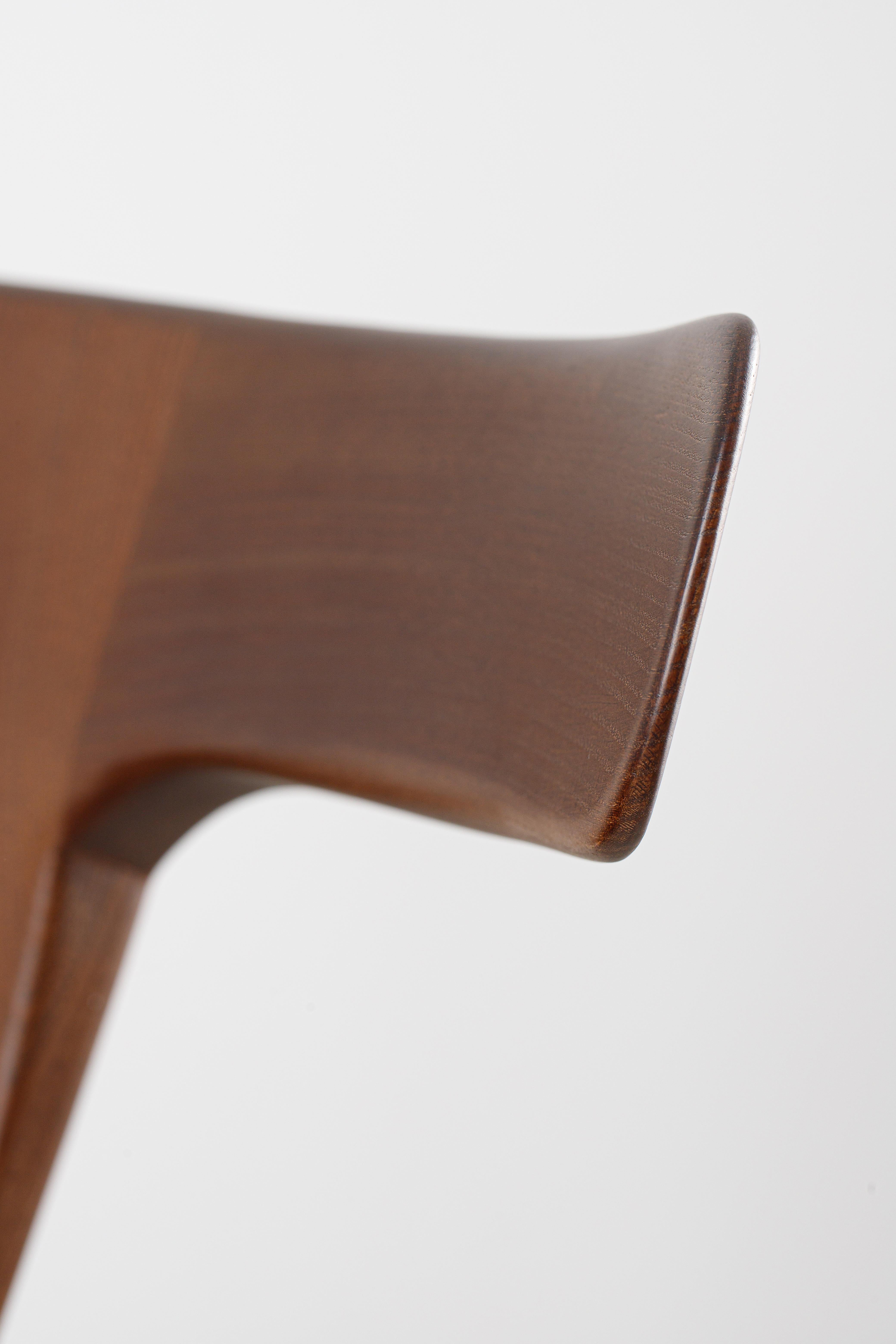Anvil Brown Solid Wood Counter Chairs with Back For Sale 2