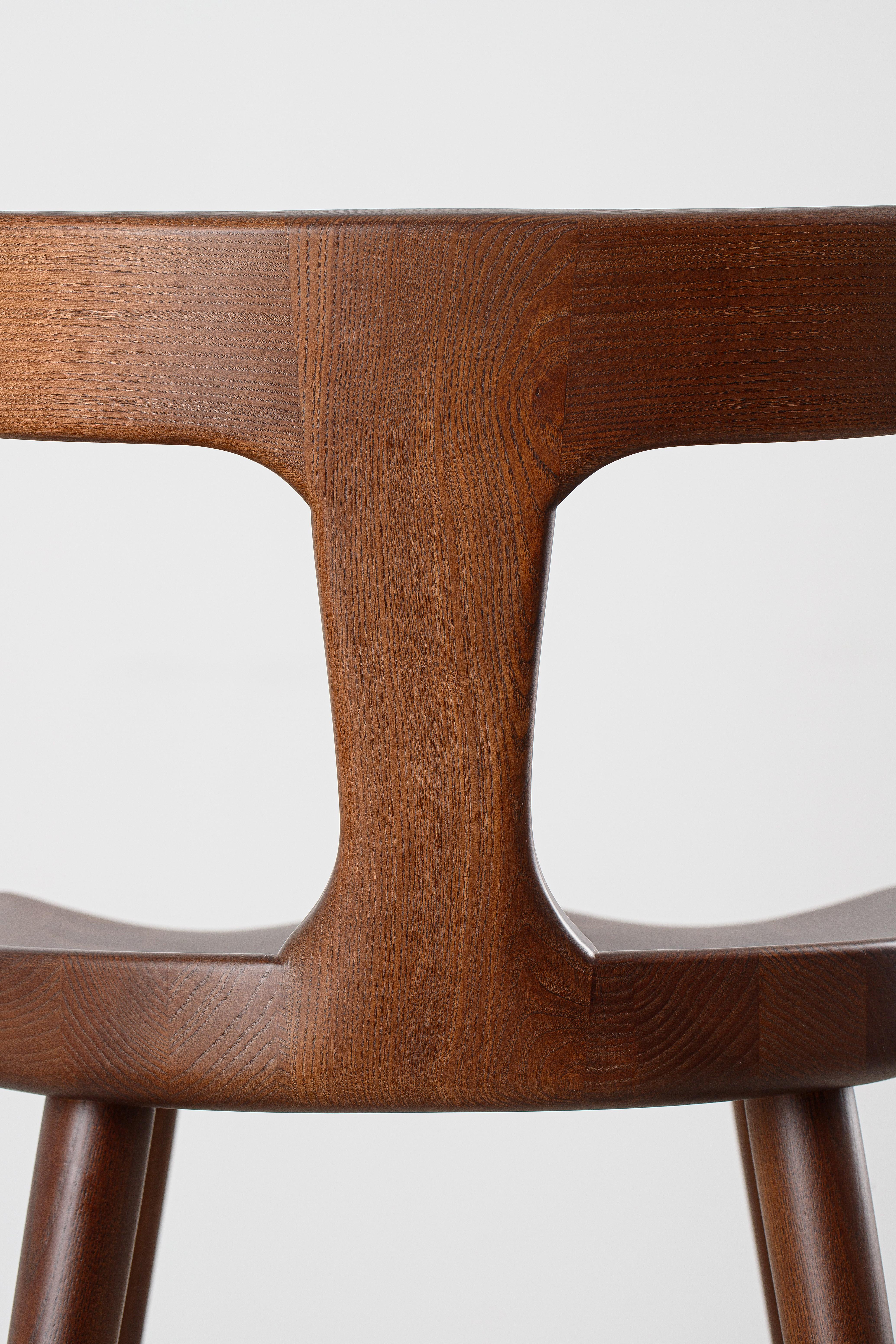 Anvil Brown Solid Wood Counter Chairs with Back For Sale 3