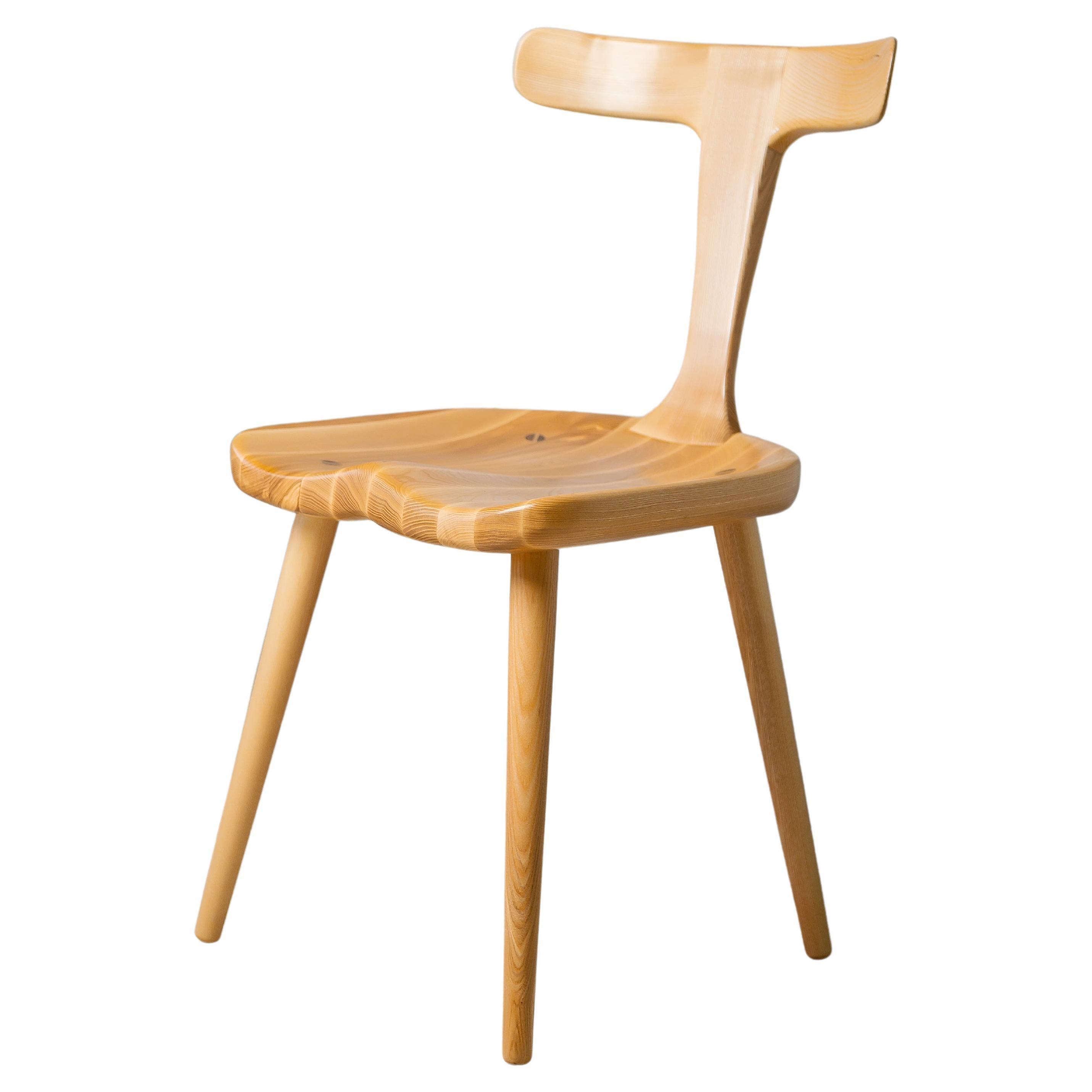 Anvil Natural Beige Solid Wood Dining Chairs For Sale