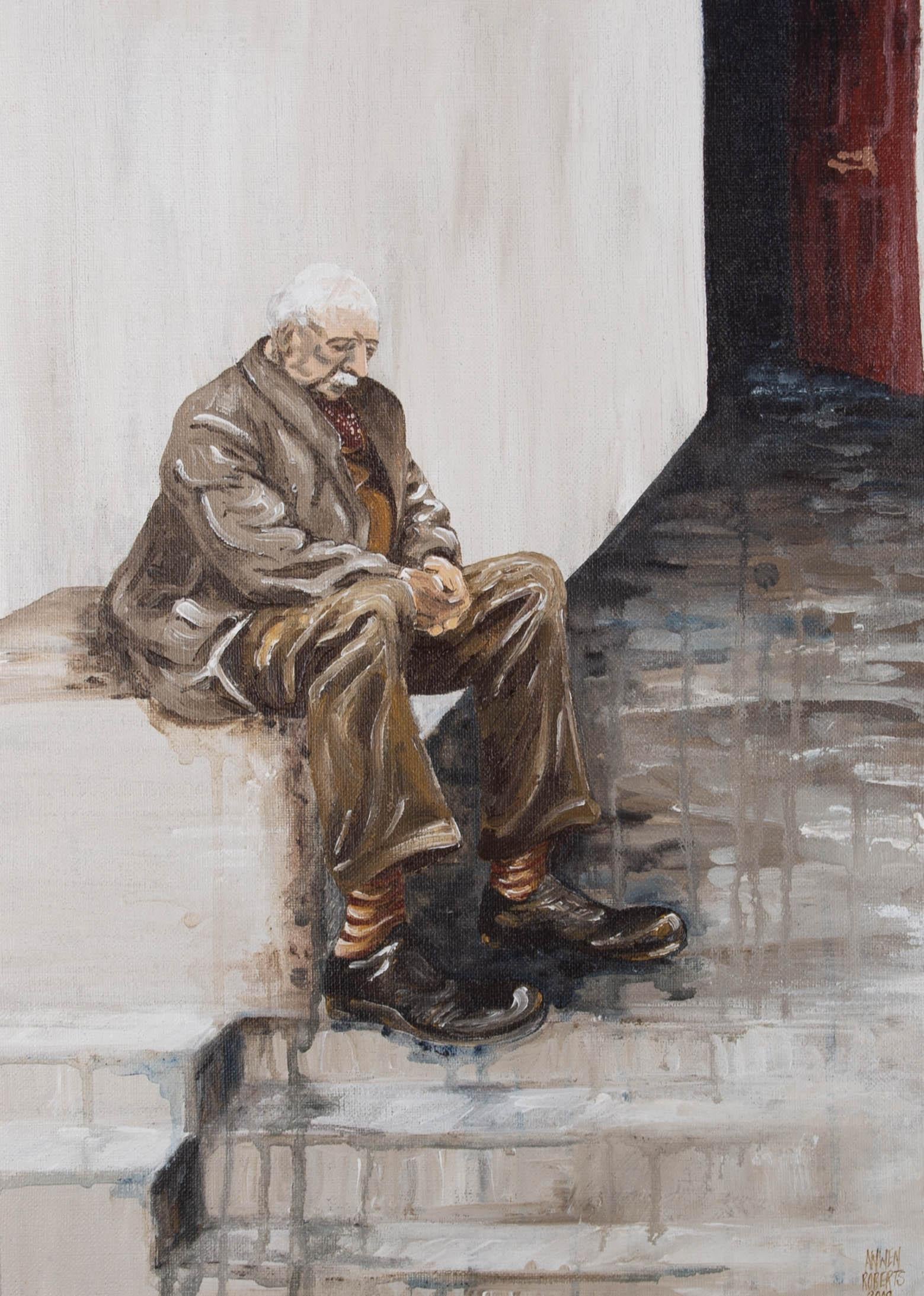 Anwen Roberts - Olio 2009, Un momento di malinconia in vendita 1