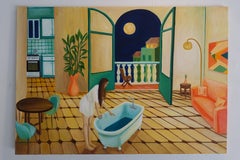 À la limite du connu : Peinture figurative, 81x116 cm, New