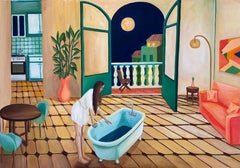 Ai confini del conosciuto: Pittura Figurativa, 81x116 cm, New