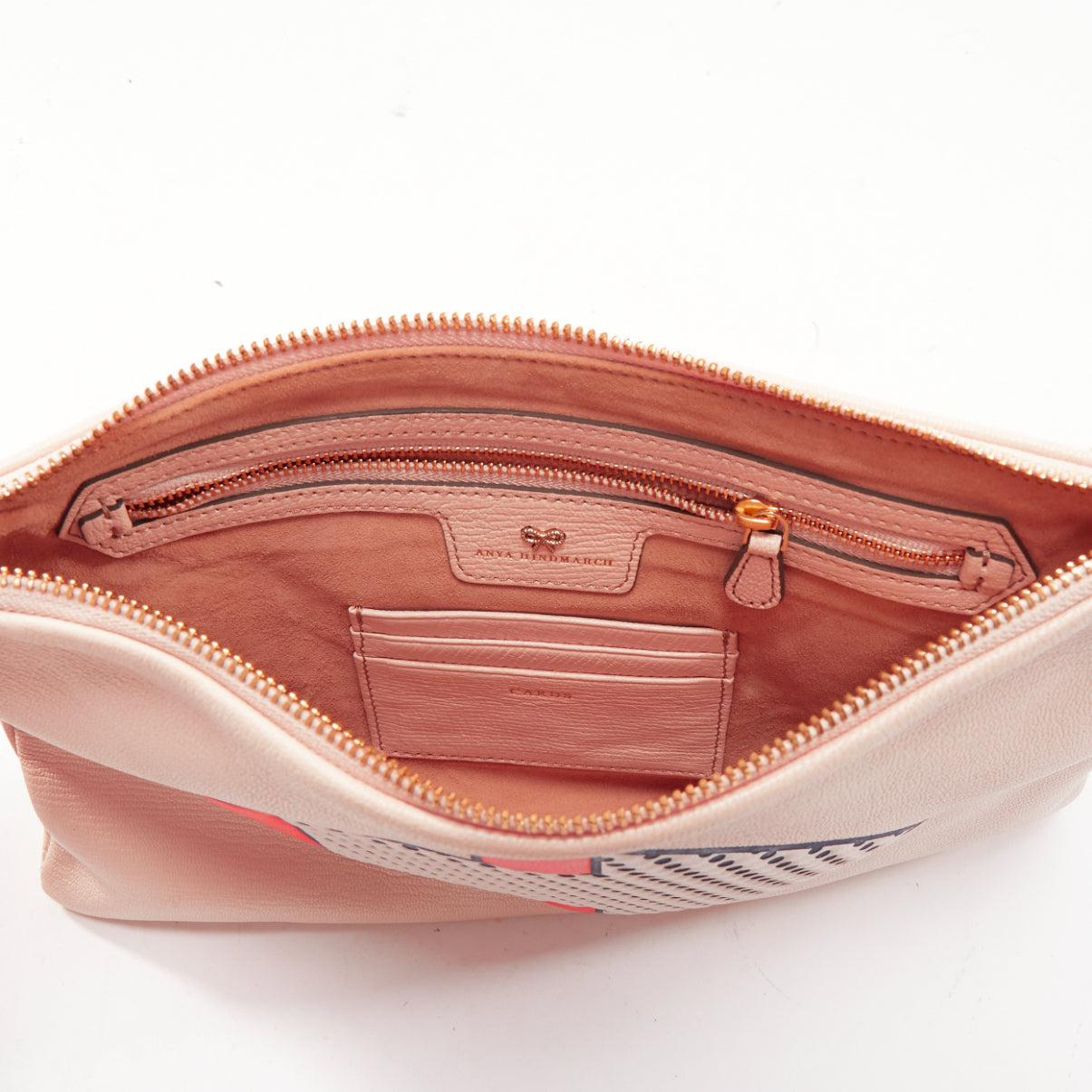 ANYA HINDMARCH 2015 Runway Arrow beige orange leather tassel pouch clutch bag For Sale 3