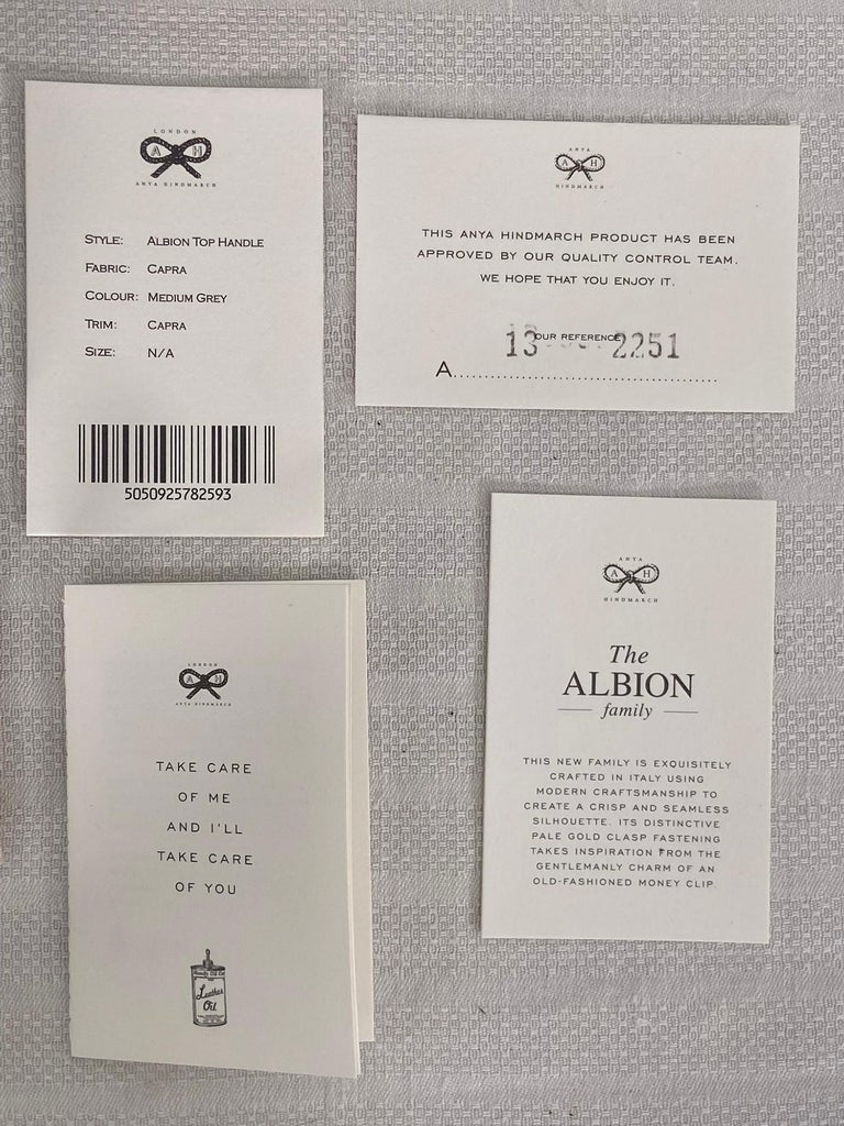 Anya Hindmarch Albion Top Handle Shoulder Tote Handbag Taupe and Brown For Sale at 1stDibs