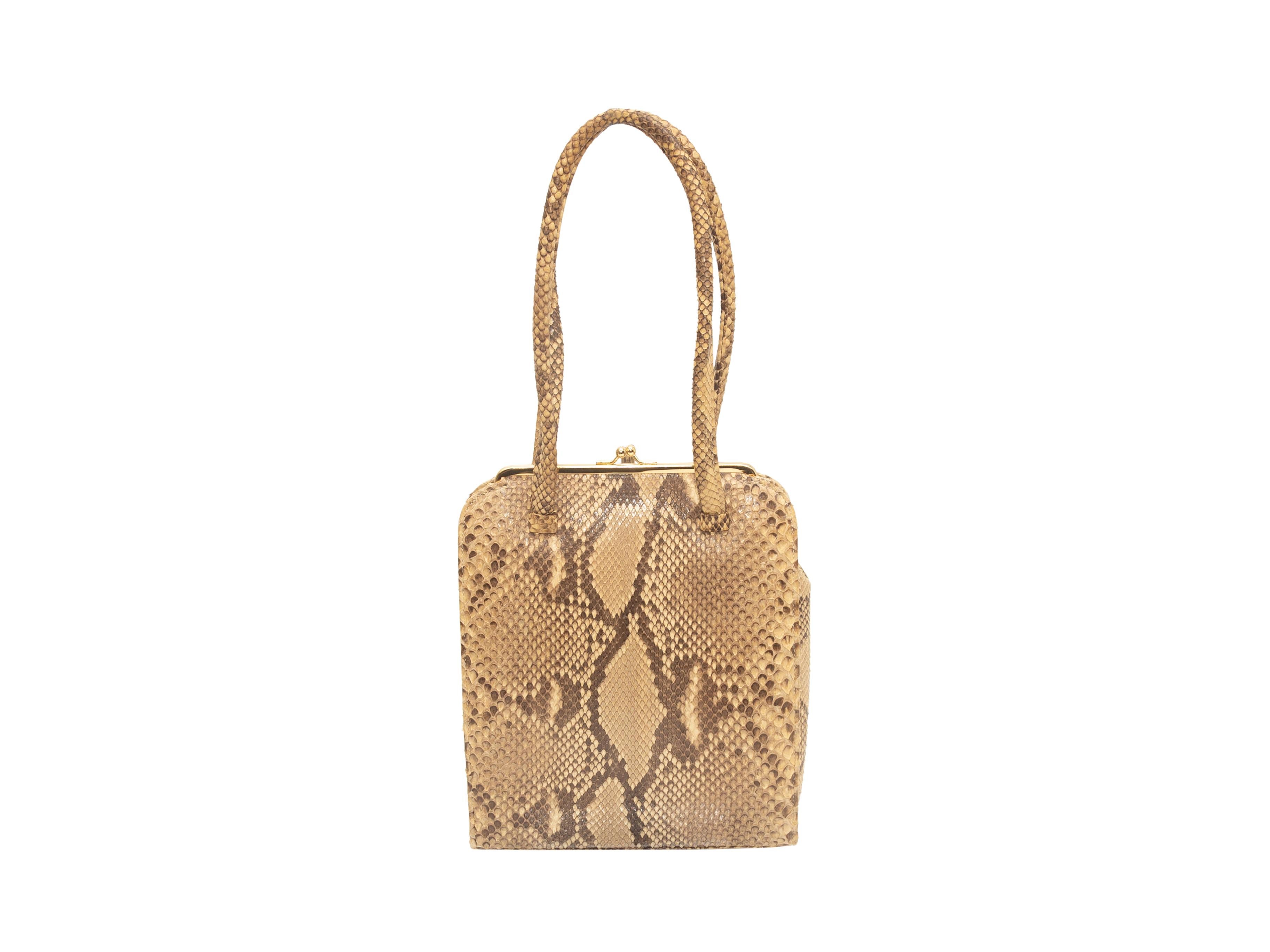 Brown Anya Hindmarch Beige & Black Python Handbag