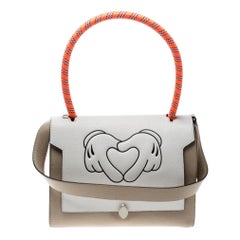 Anya Hindmarch Beige/ Off White Leather Small Bathurst Satchel