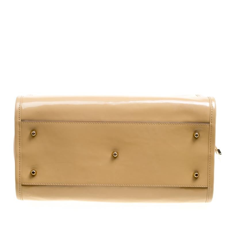 Anya Hindmarch Beige Patent Leather Satchel 1