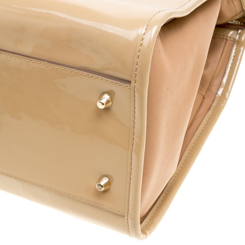 Anya Hindmarch Beige Patent Leather Satchel 4