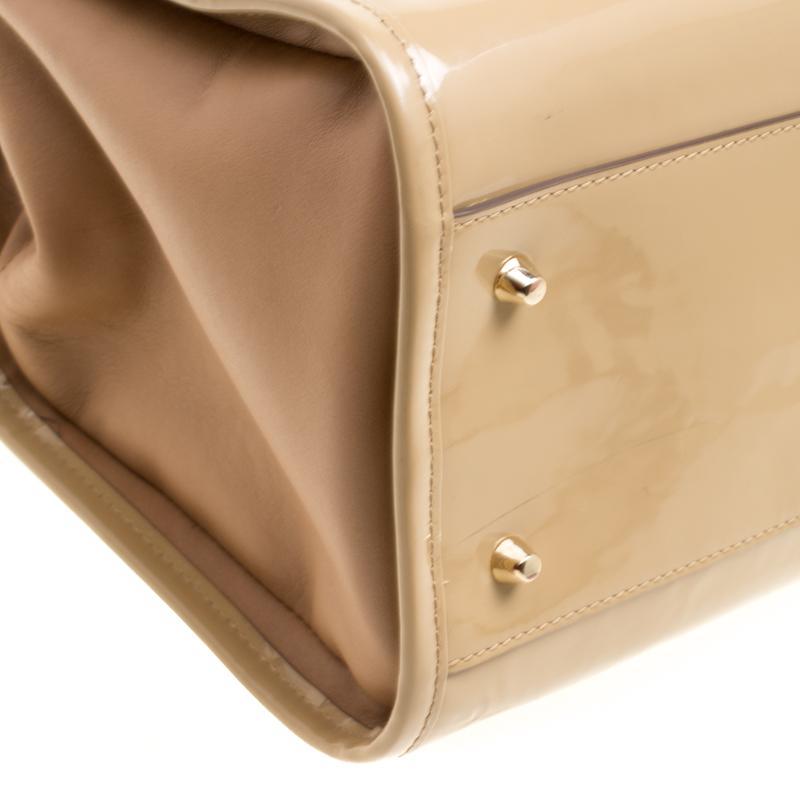 Anya Hindmarch Beige Patent Leather Satchel 5