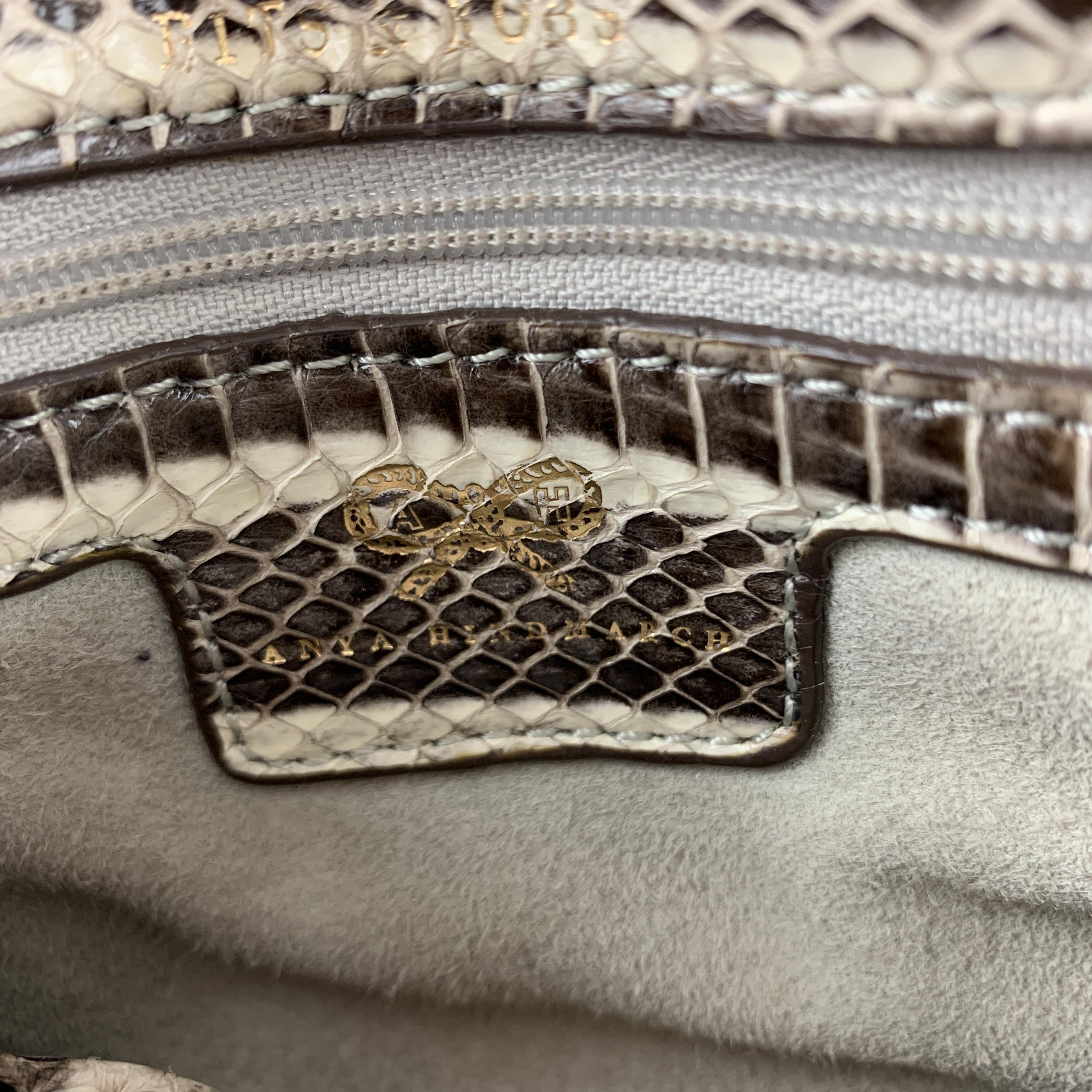 ANYA HINDMARCH Beige Phython Skin Leather Shain Strap Shoulder Bag 5