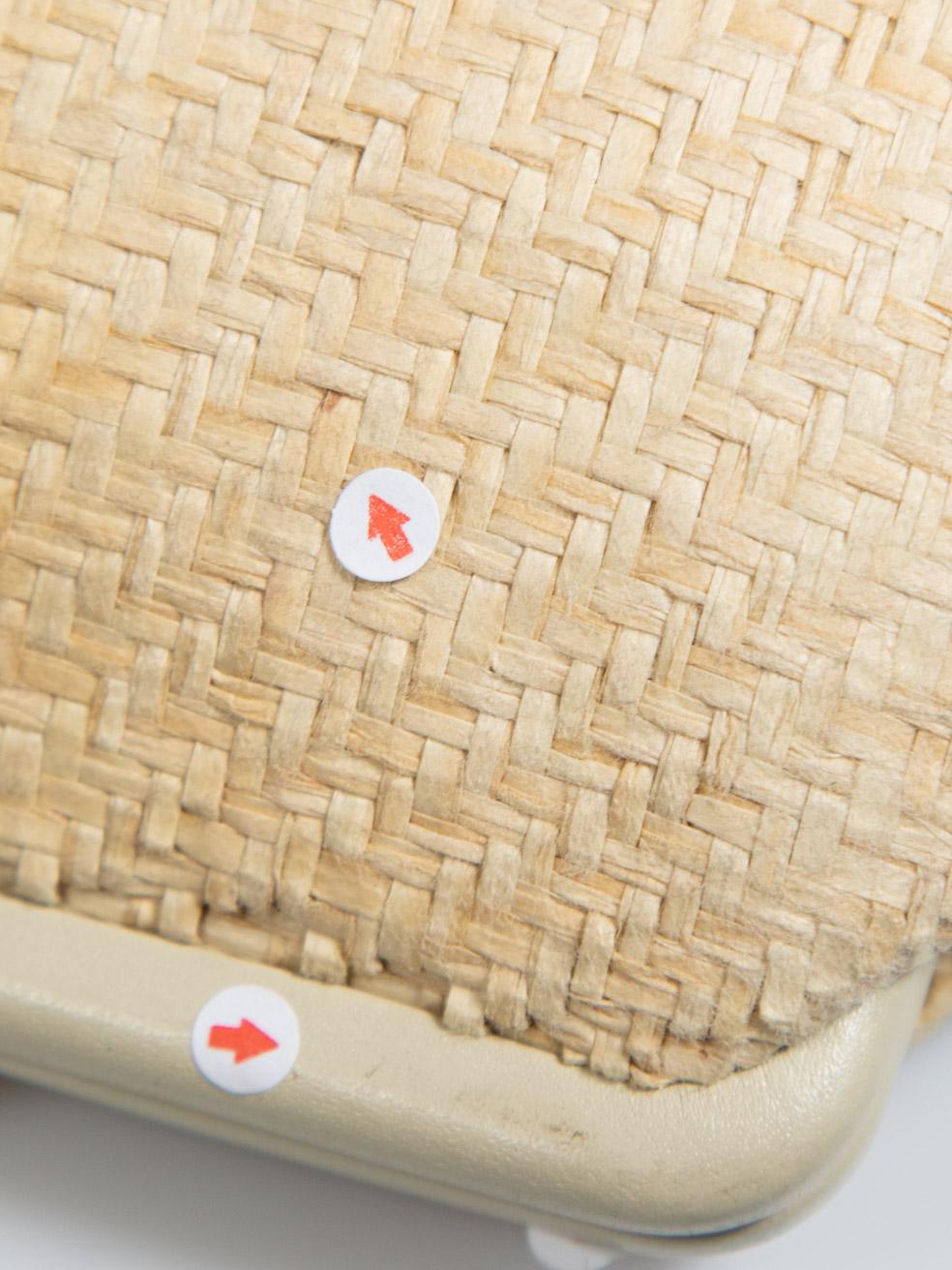 Anya Hindmarch Beige Woven Clutch Bag 3
