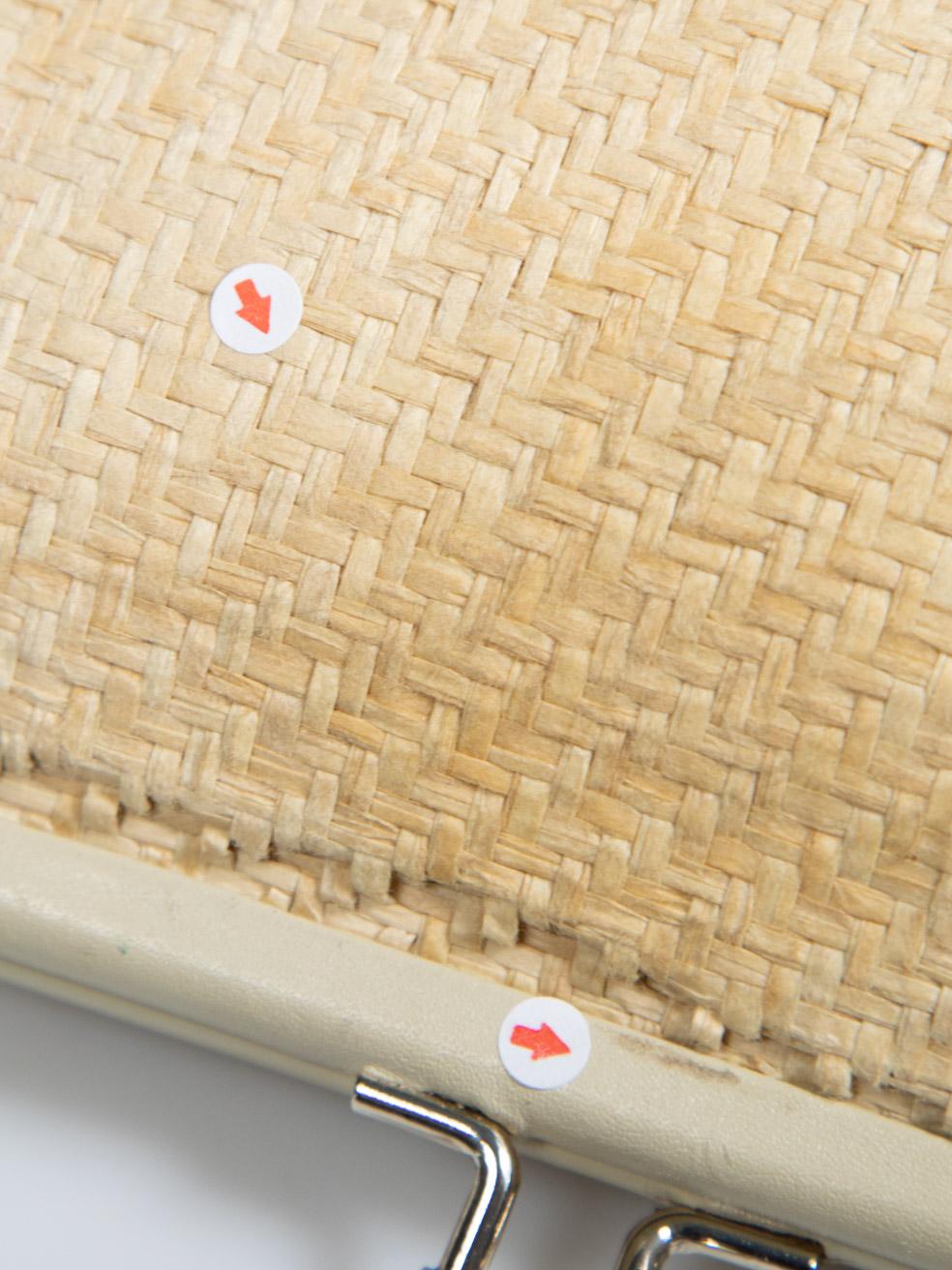 Anya Hindmarch Beige Woven Clutch Bag 4
