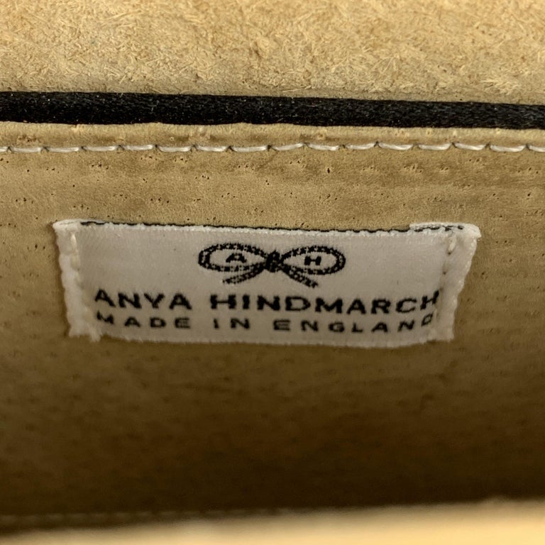 ANYA HINDMARCH Black Embroidered Satin Evening Mini Handbag For Sale at