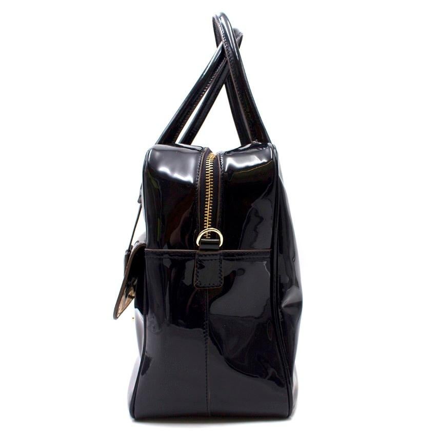 Anya Hindmarch Black Laminated Carker Bag In Excellent Condition In London, GB