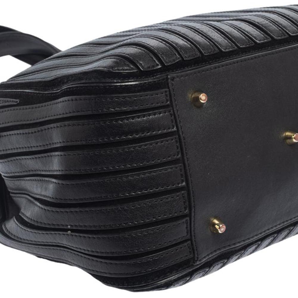 Anya Hindmarch Black Leather and Suede Belvedere Shoulder Bag 5