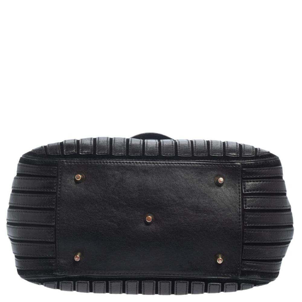 Anya Hindmarch Black Leather and Suede Belvedere Shoulder Bag 6